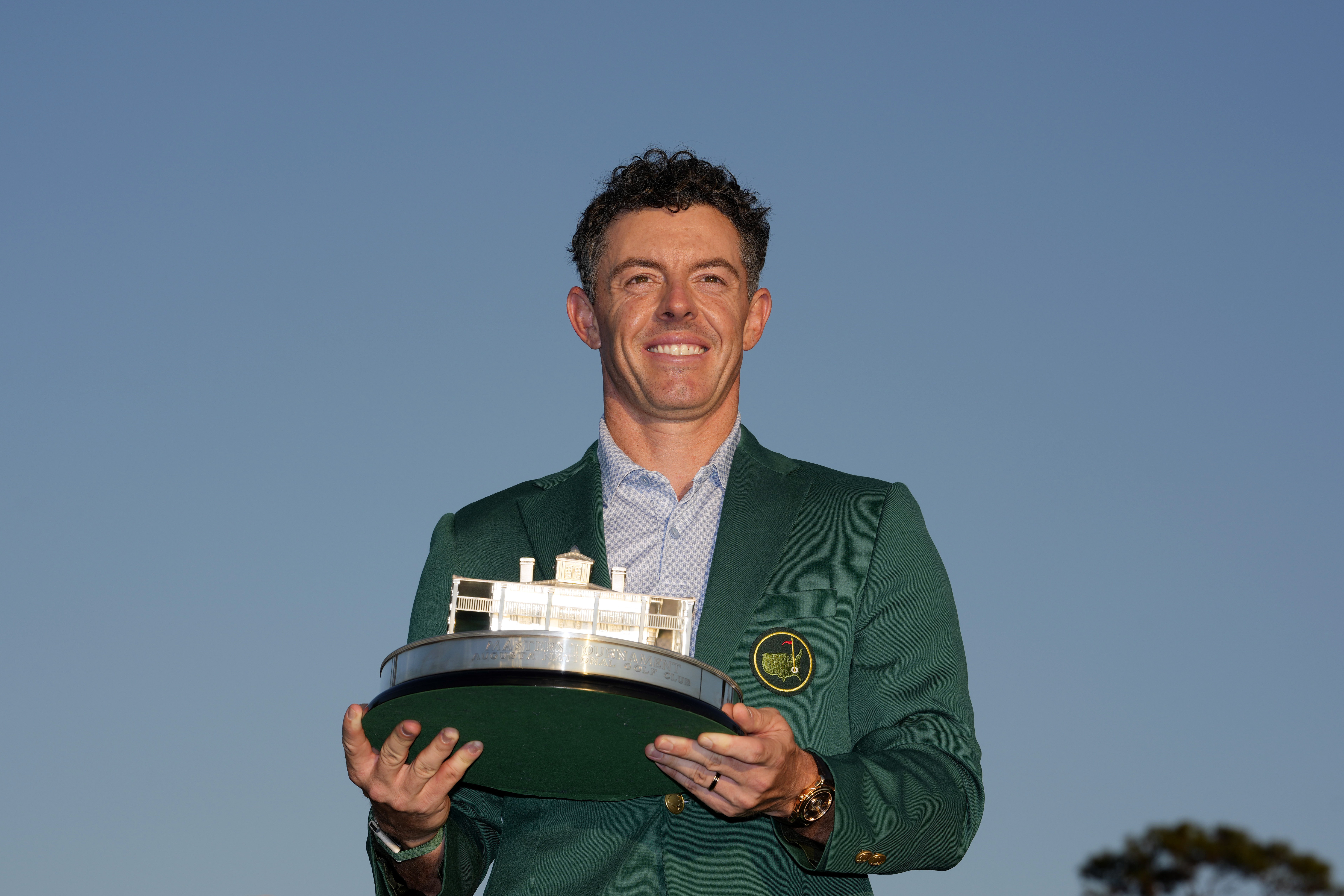 Rory McIlroy reacts.