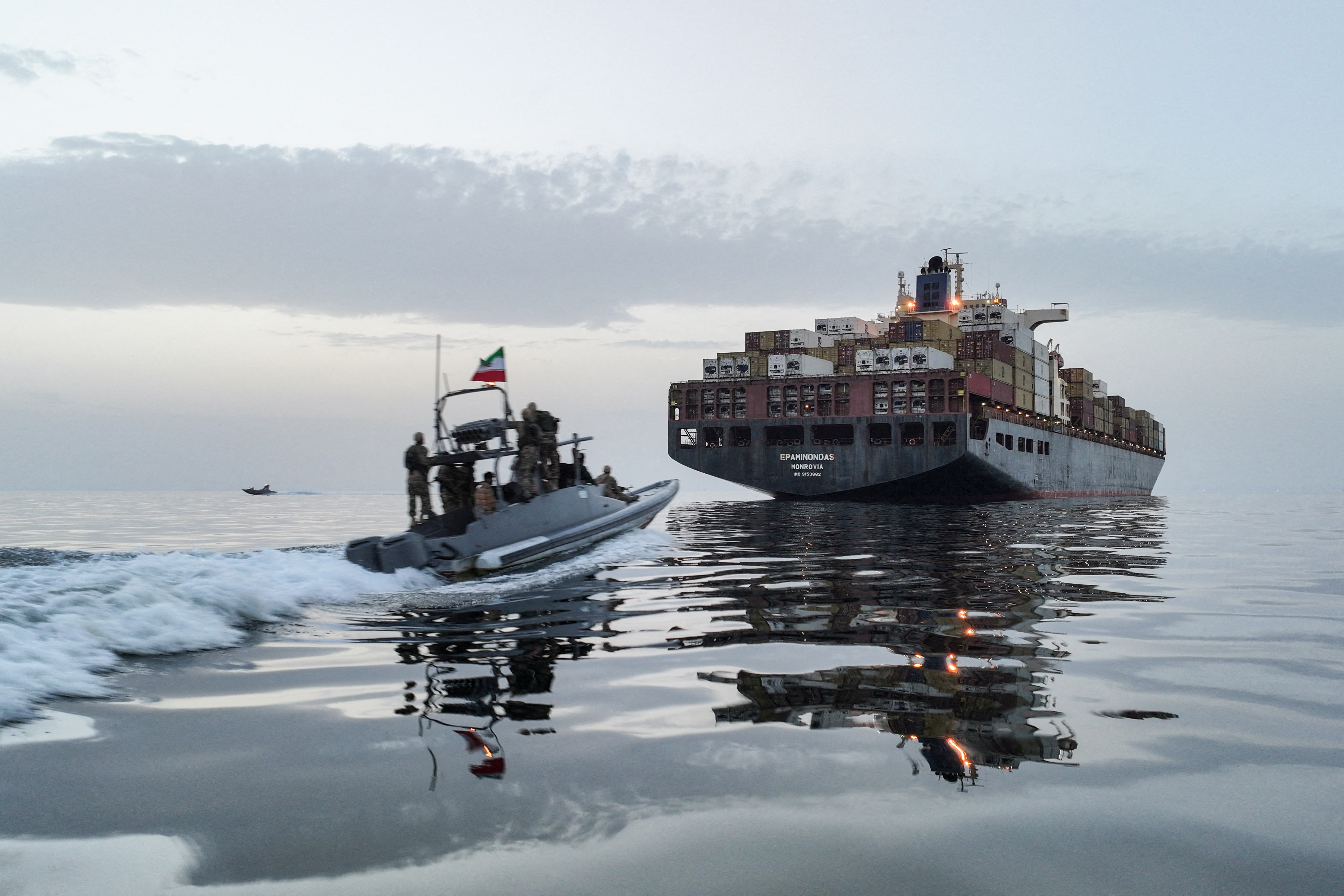 ship in the Strait of Hormuz, Iran