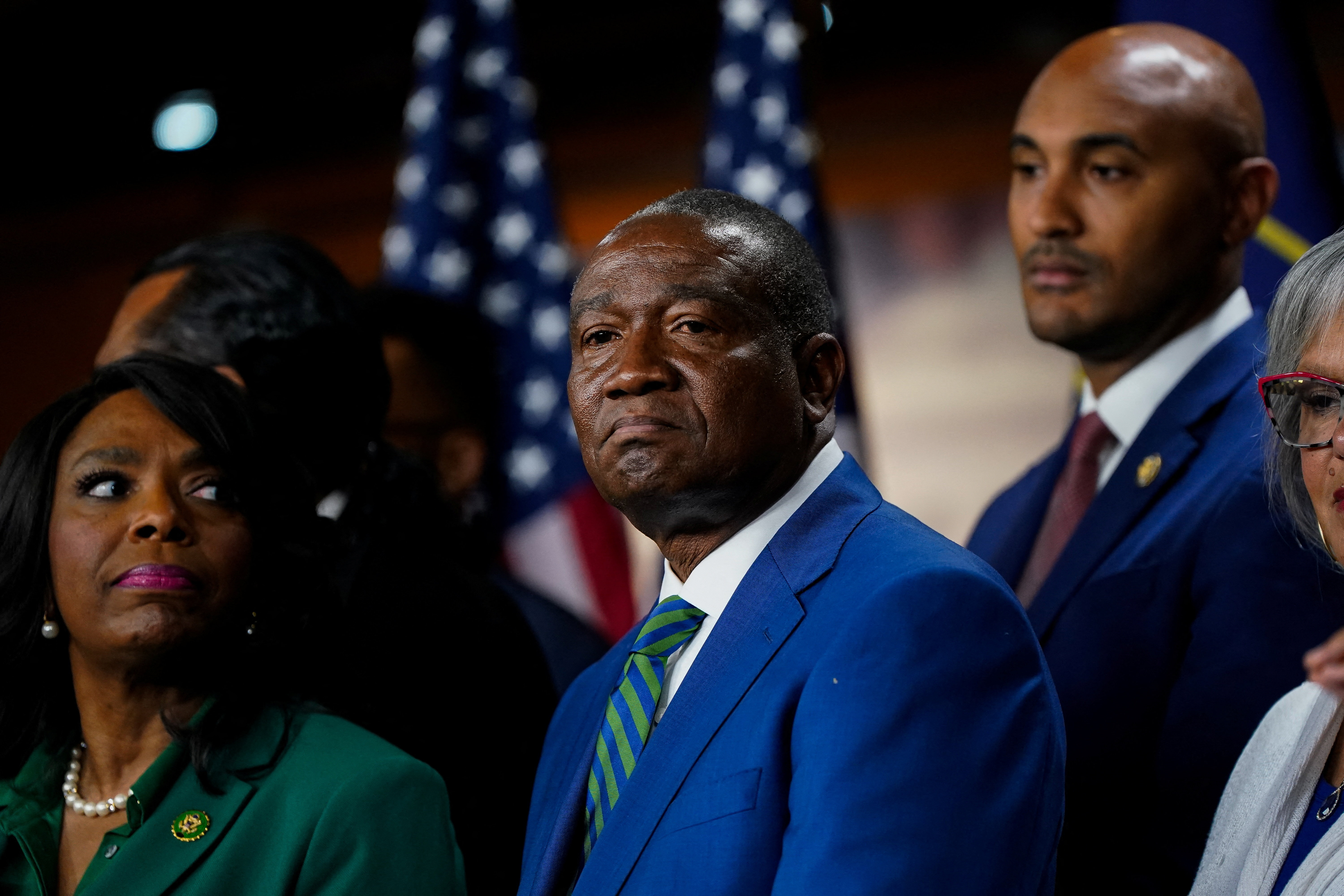 U.S. Representative Cleo Fields (D-LA) participates in a Congressional Black Caucus news conference regarding the U.S. Supreme Court decision to block an electoral map that had given Louisiana a second Black-majority U.S. congressional district, on Capitol Hill in Washington, D.C., U.S.