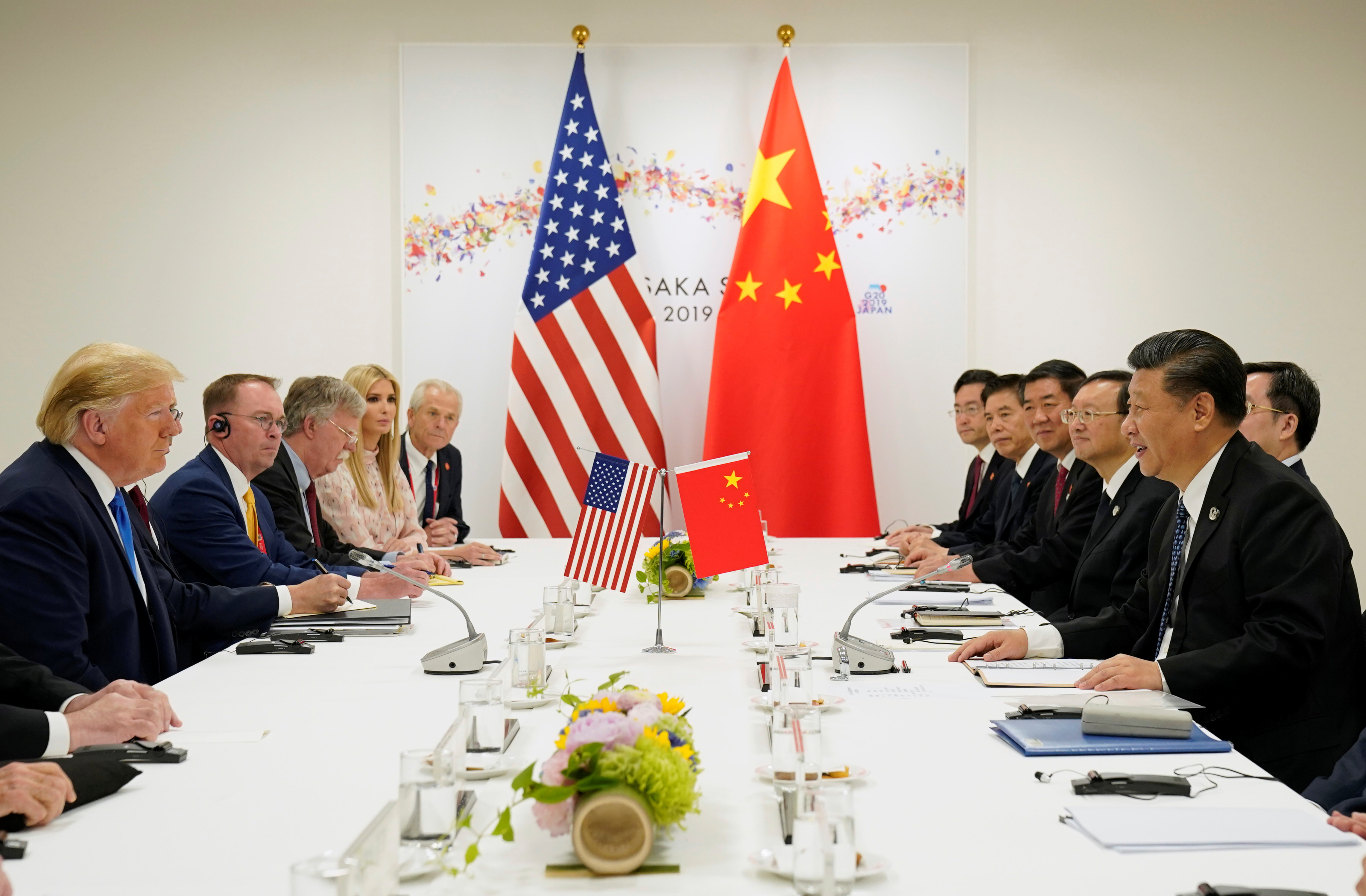U.S. President Donald Trump attends a bilateral meeting with China's President Xi Jinping during the G20 leaders summit in Osaka, Japan, June 29, 2019. REUTERS/Kevin Lamarque