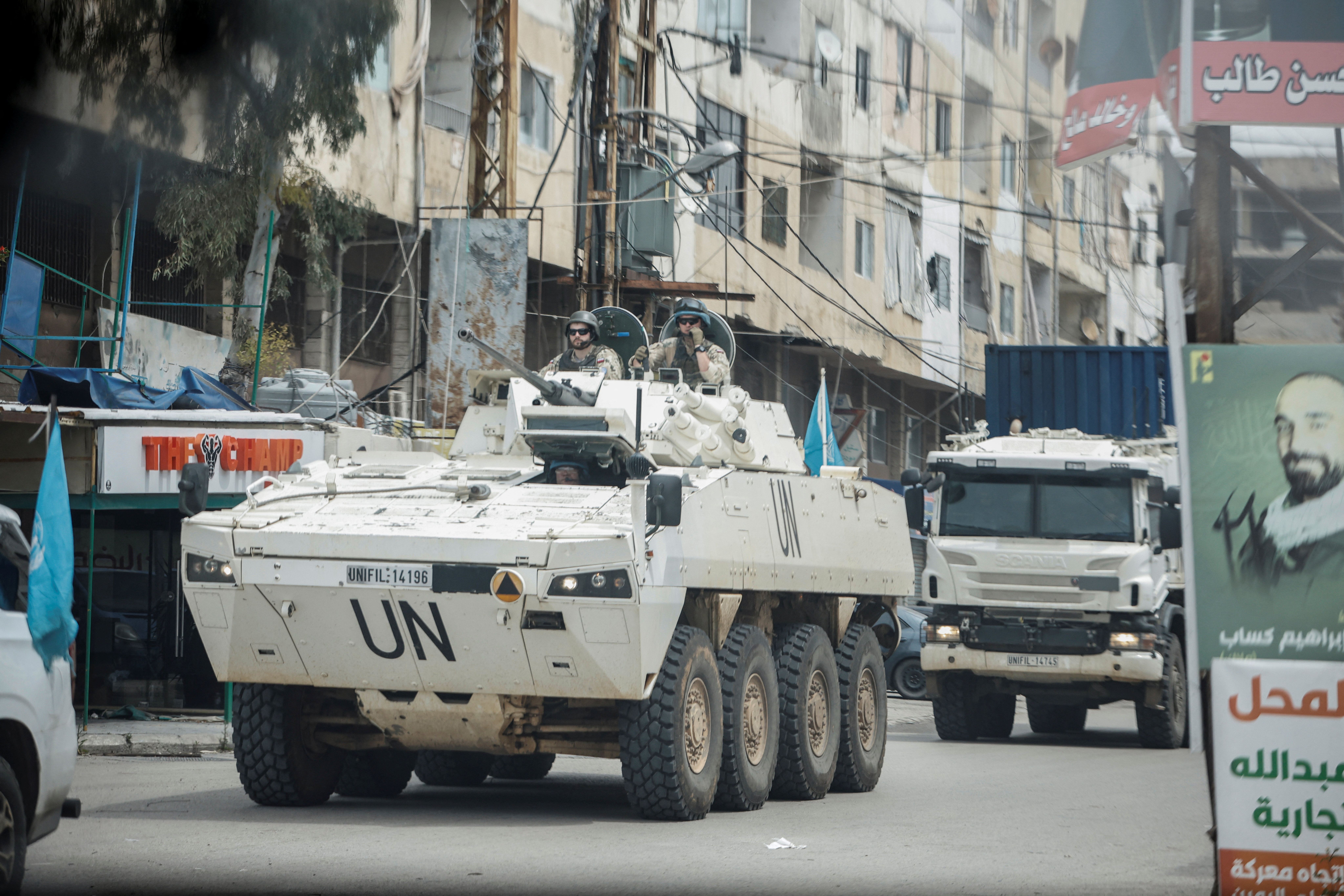 A UNIFIL convoy in Tyre, south Lebanon