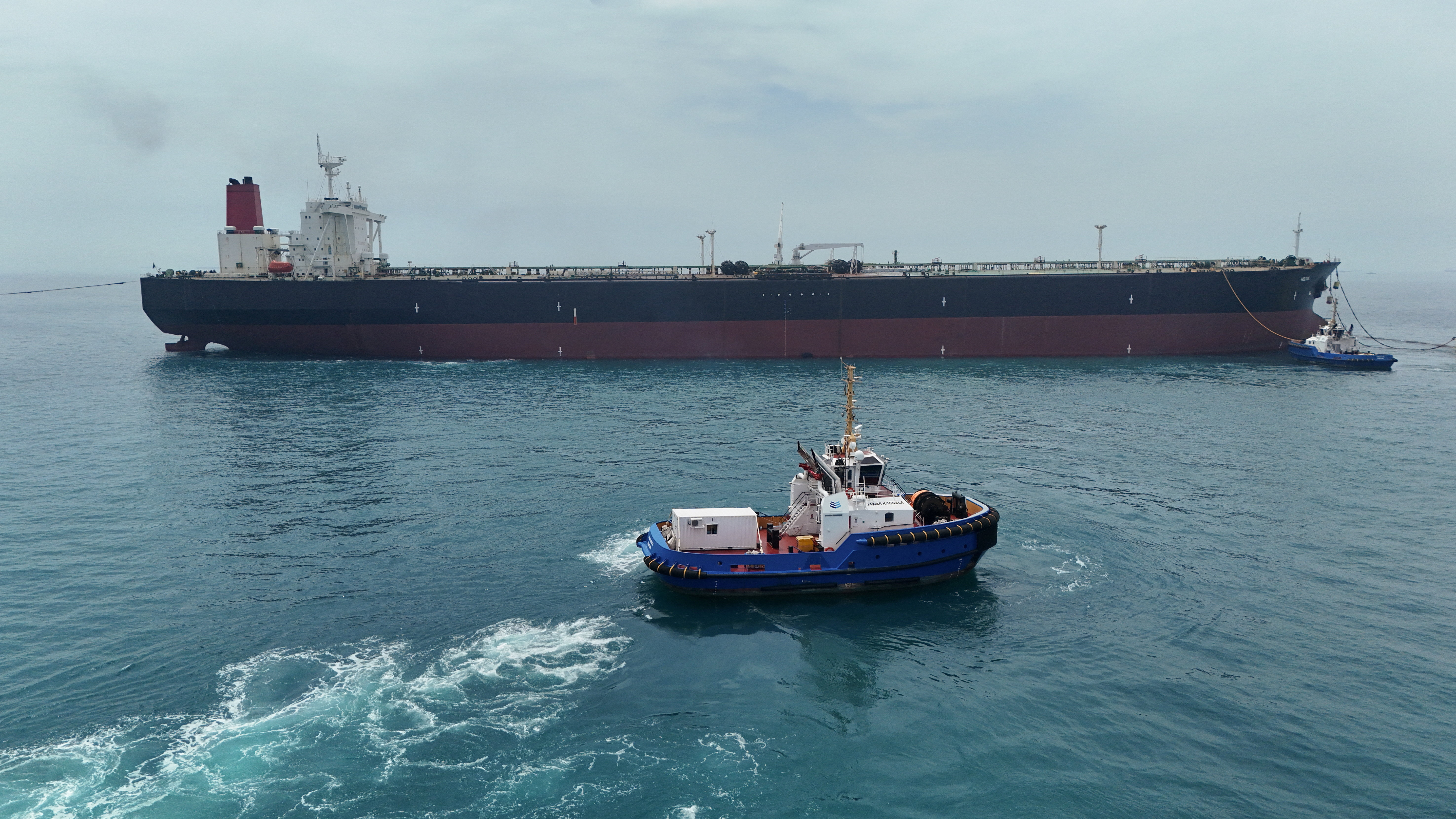 oil tanker HELGA berthed at one of Iraq's southern offshore oil terminals near Basra