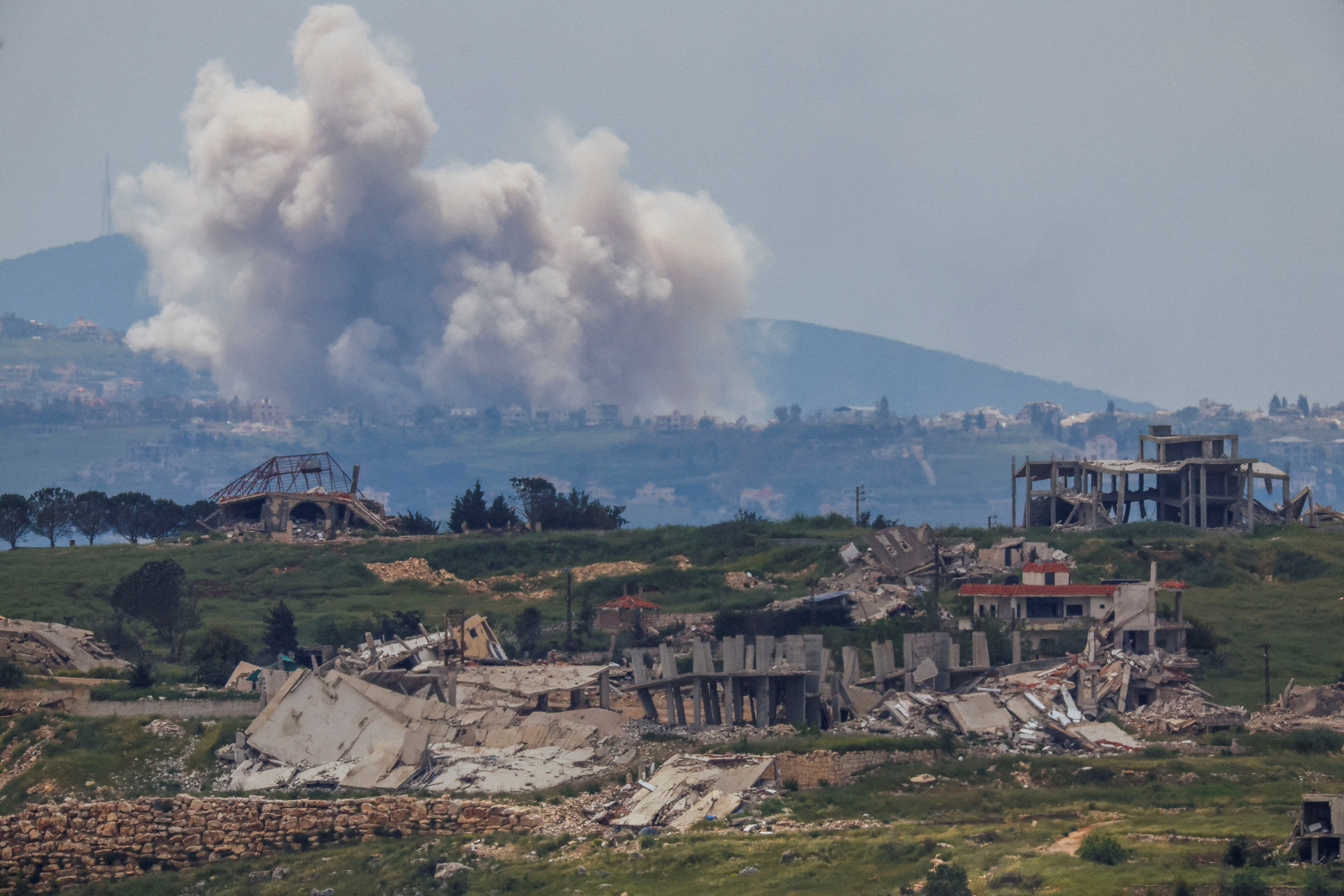 Buildings lie in ruin in southern Lebanon