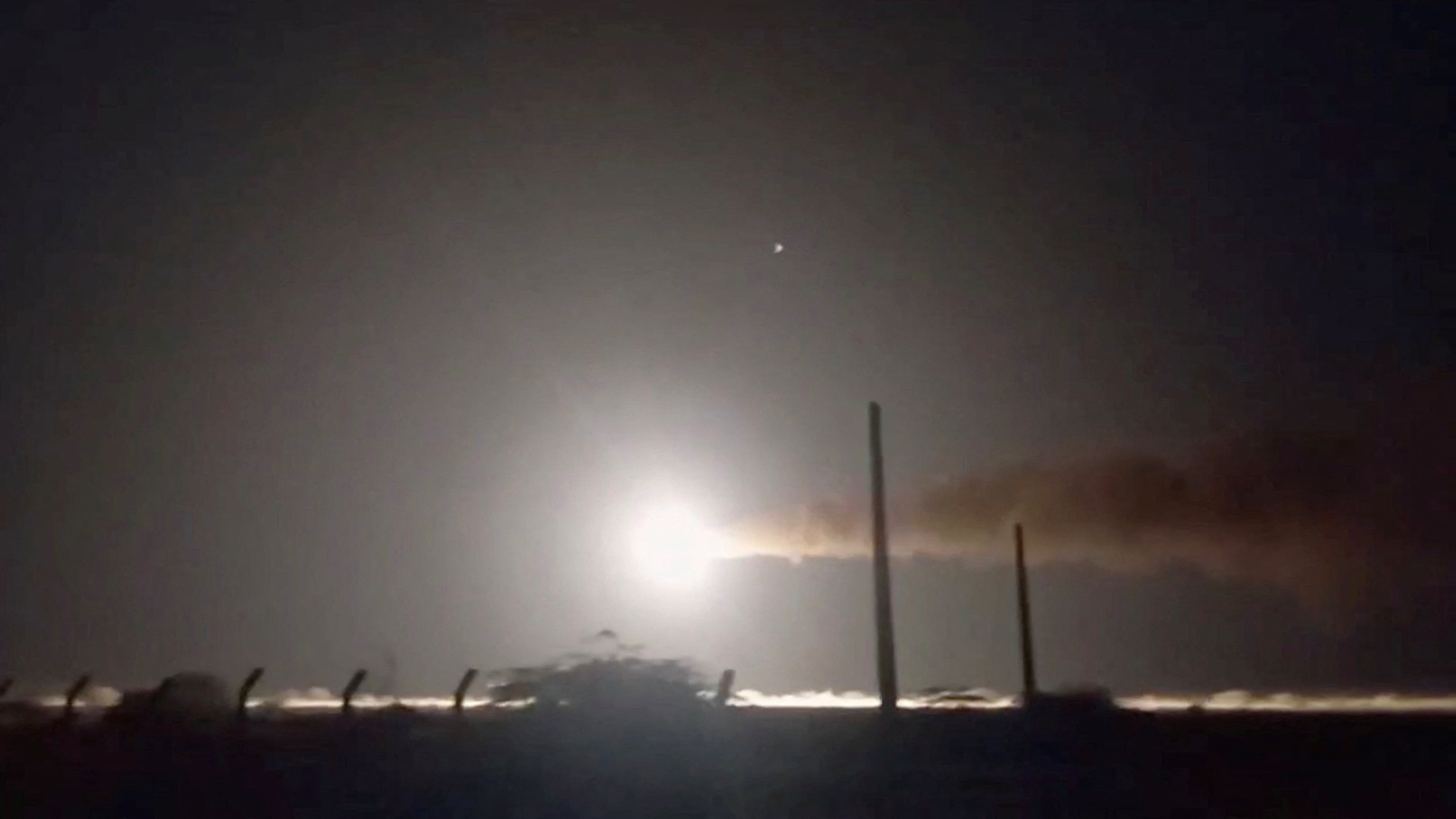Iranian navy fires a missile, at an unknown location, in this still image taken from a video released May 8, 2026. Pool via WANA (West Asia News Agency)/ via REUTERS ATTENTION EDITORS - THIS PICTURE WAS PROVIDED BY A THIRD PARTY. IRAN OUT. NO COMMERCIAL OR EDITORIAL SALES IN IRAN. NO USE BBC PERSIAN. NO USE VOA PERSIAN. NO USE MANOTO. NO USE IRAN INTERNATIONAL. NO USE RADIO FARDA. Verification Lines: Reuters could not verify the date and location of the footage. No older versions were found posted online before May 8. Iran's military said the U.S. targeted two ships entering the Strait of Hormuz and carried out strikes on Iranian territory. The military said it responded by attacking U.S. military vessels east of the Strait of Hormuz and south of the port of Chabahar.