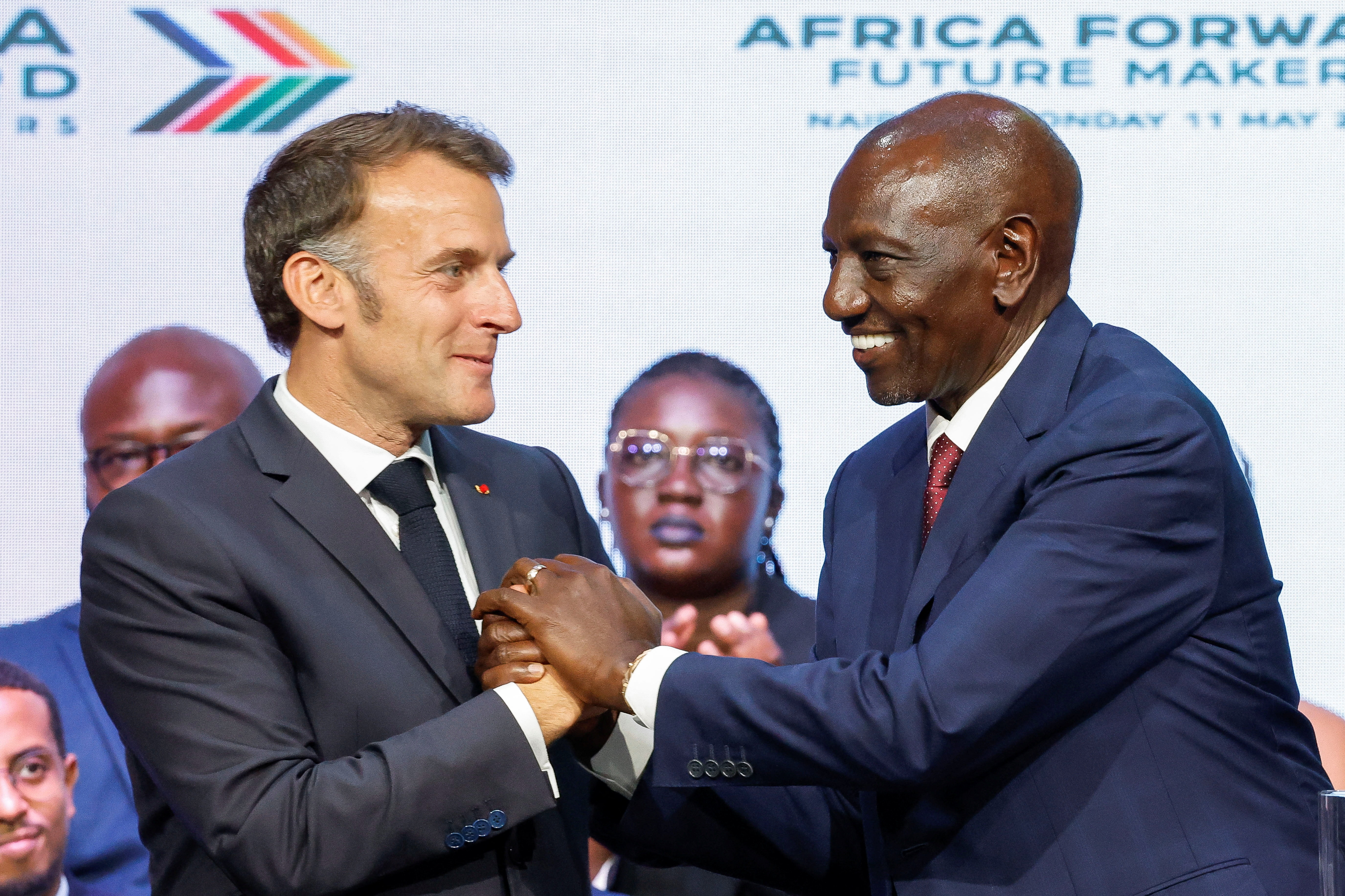 French President Emmanuel Macron and Kenya's President William Ruto