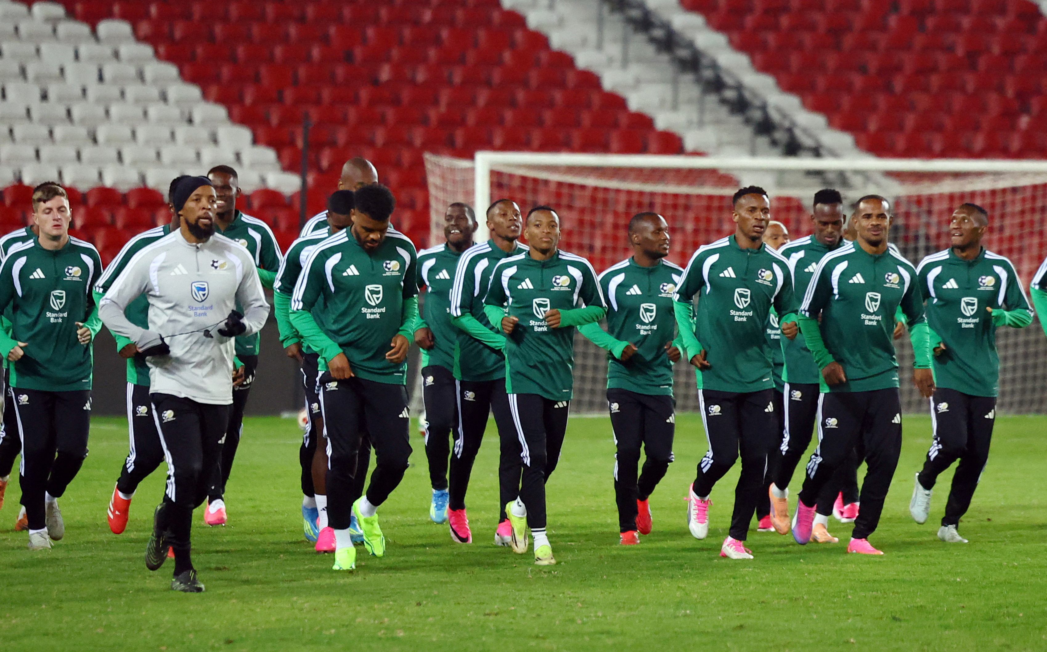 South Africa players during training