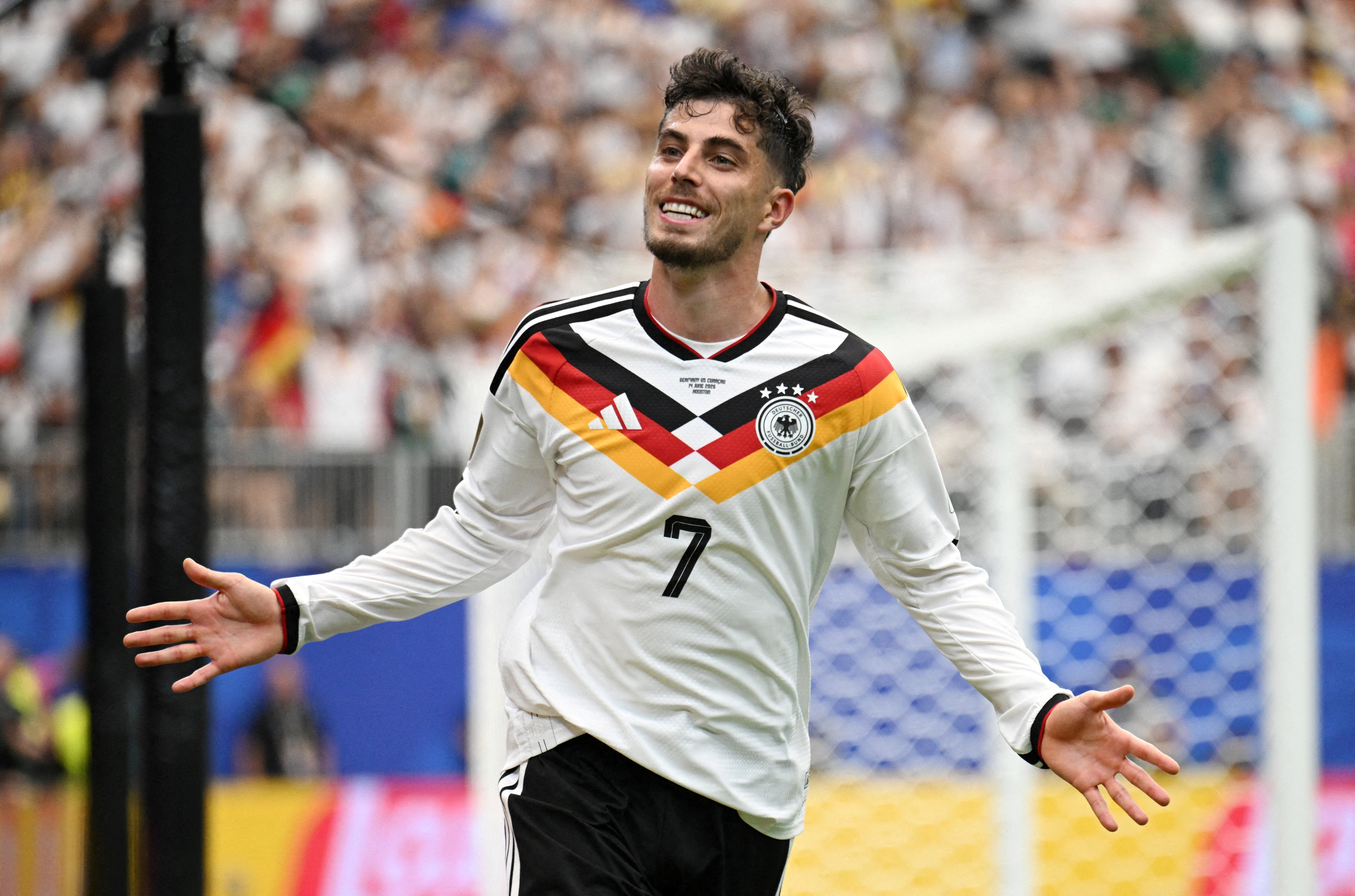 Kai Havertz is all smiles after his second goal against Curacao