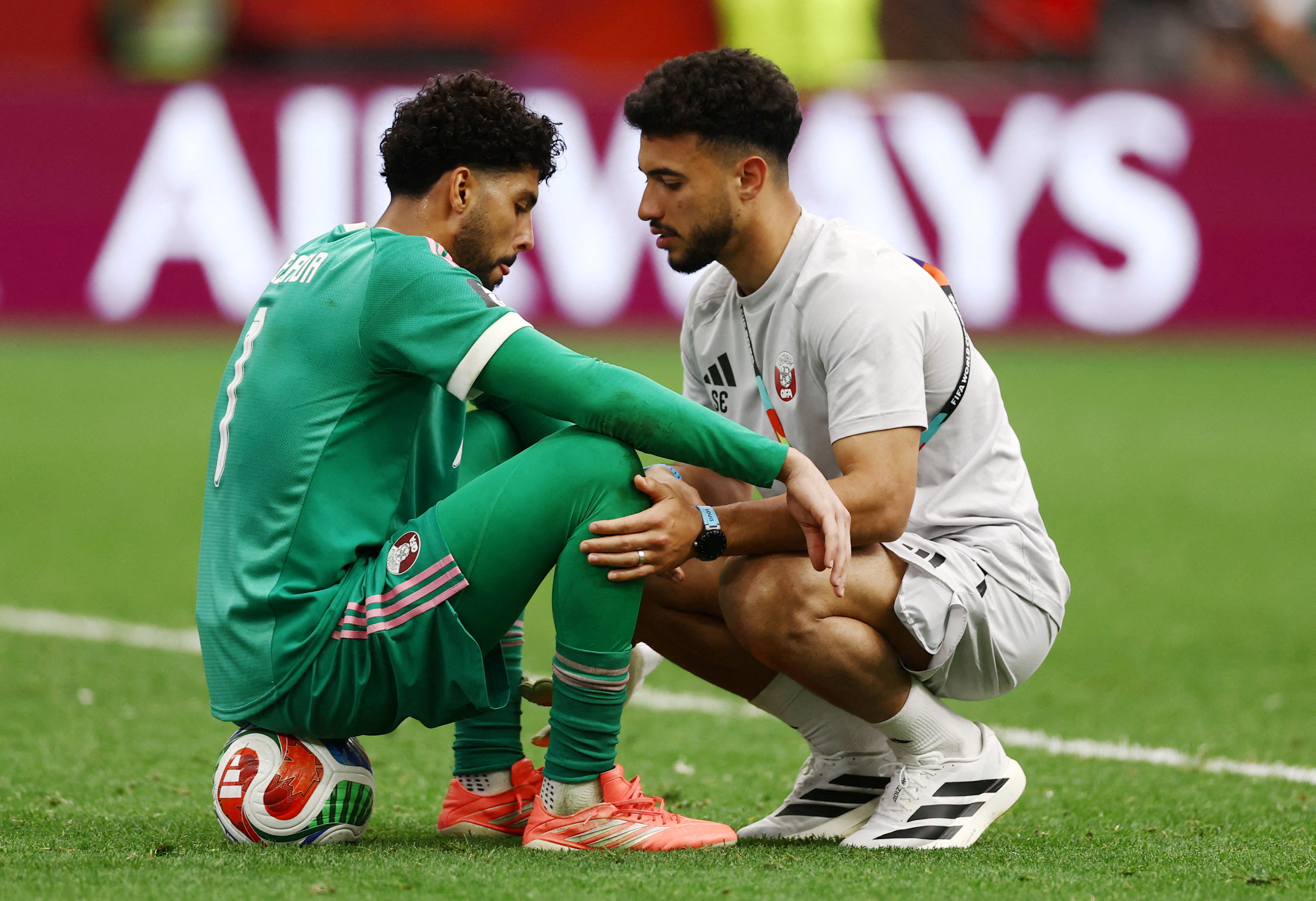 Soccer Football - FIFA World Cup 2026 - Group B - Canada v Qatar - BC Place, Vancouver, Canada - June 18, 2026 Qatar's Mahmoud Abunada looks dejected after the match REUTERS/Lee Smith TPX IMAGES OF THE DAY