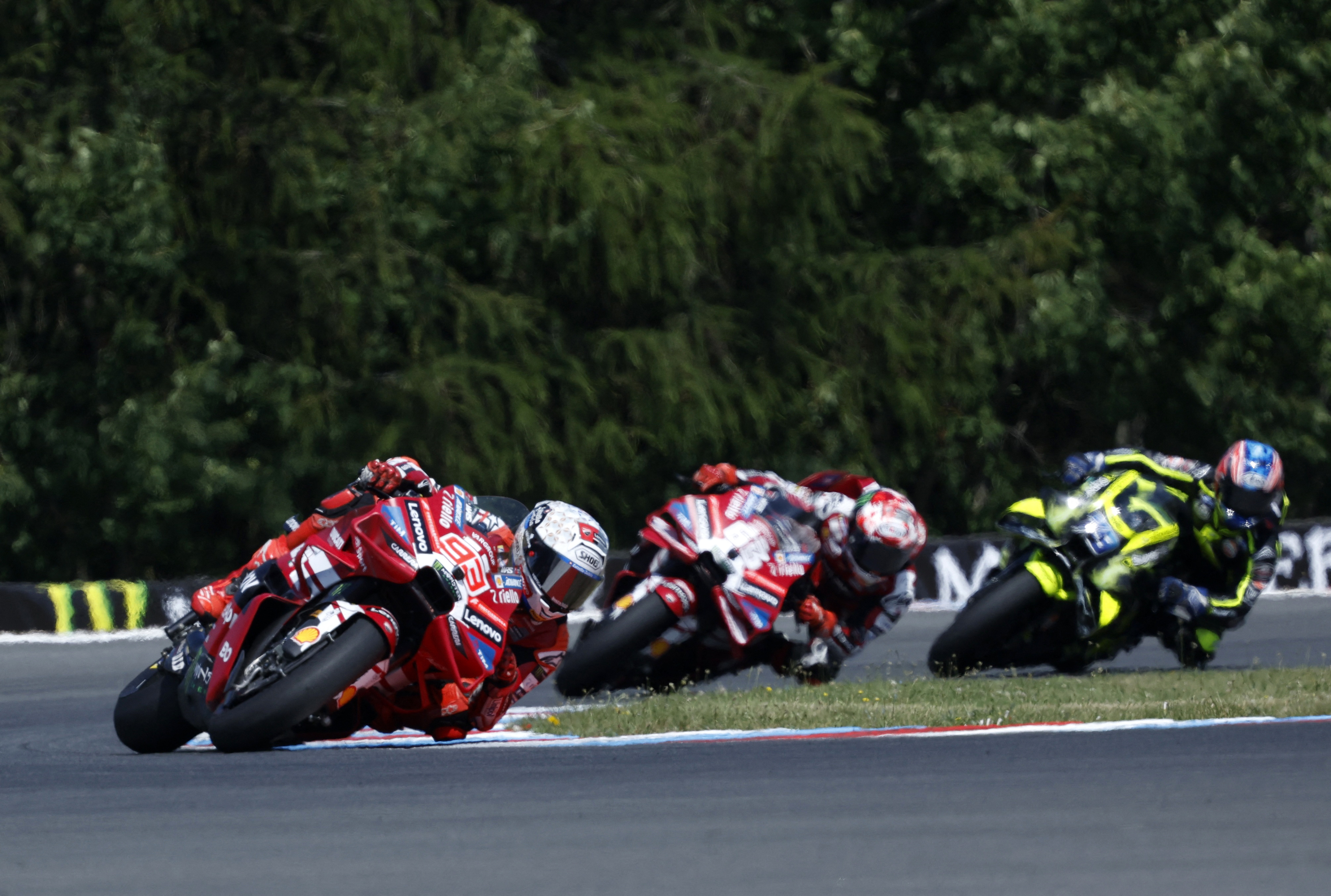 Marquez in action during the Czech MotoGP