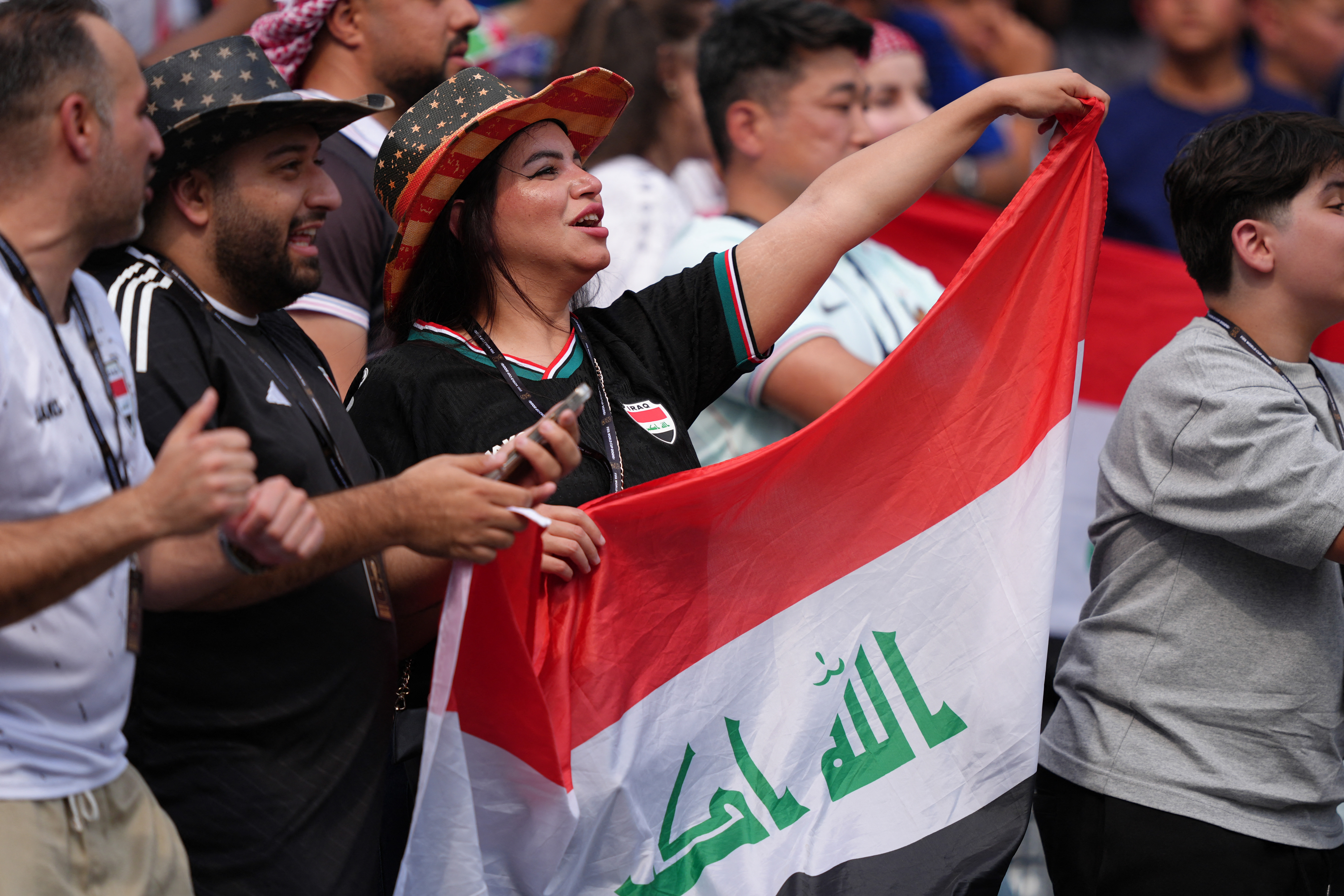 Soccer Football - FIFA World Cup 2026 - Group I - France v Iraq - Philadelphia Stadium, Philadelphia, Pennsylvania, U.S. - June 22, 2026 Iraq fans inside the stadium before the match IMAGN IMAGES via Reuters/Kyle Ross