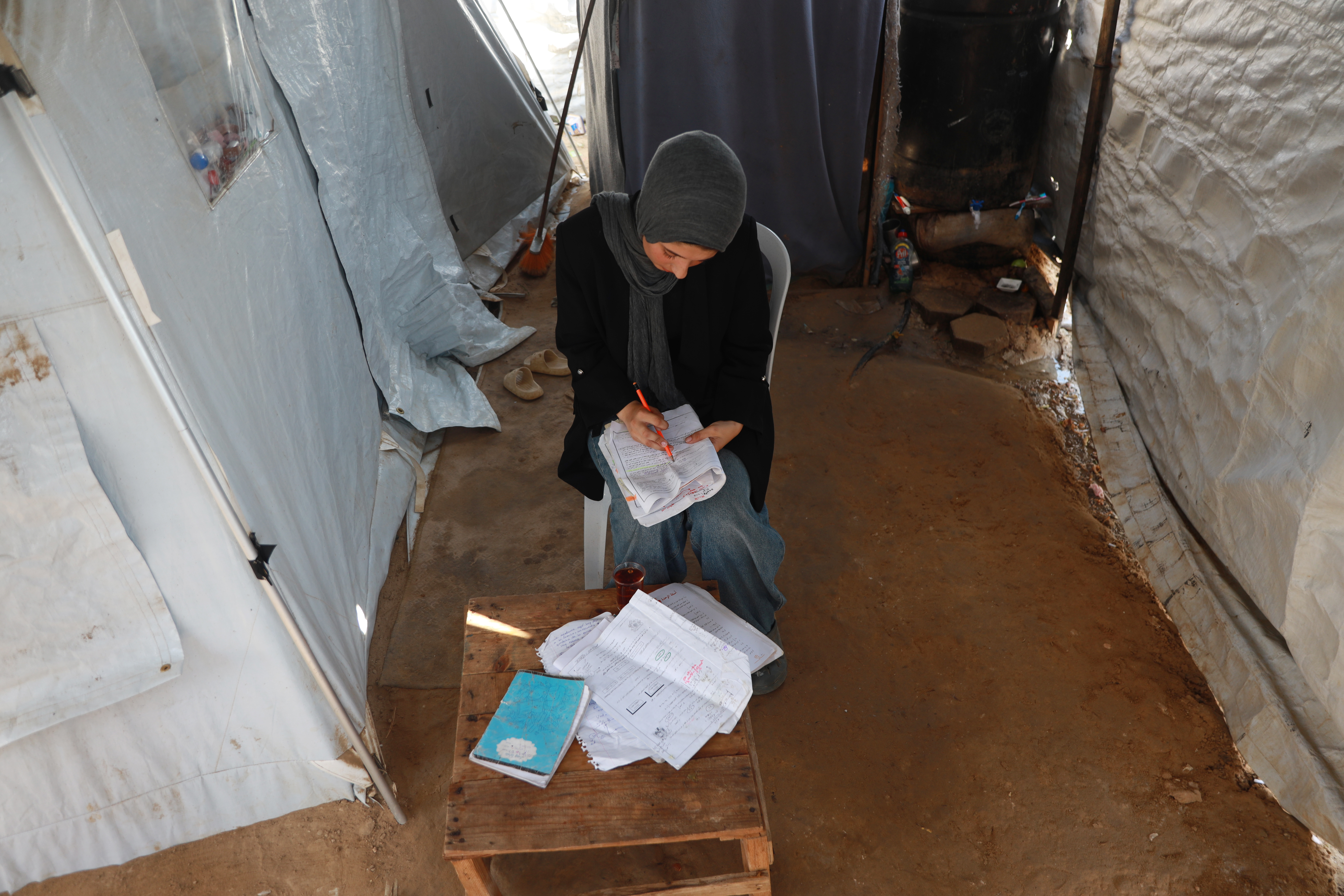 Dana Shabat has to find any place she can to study for her exams
