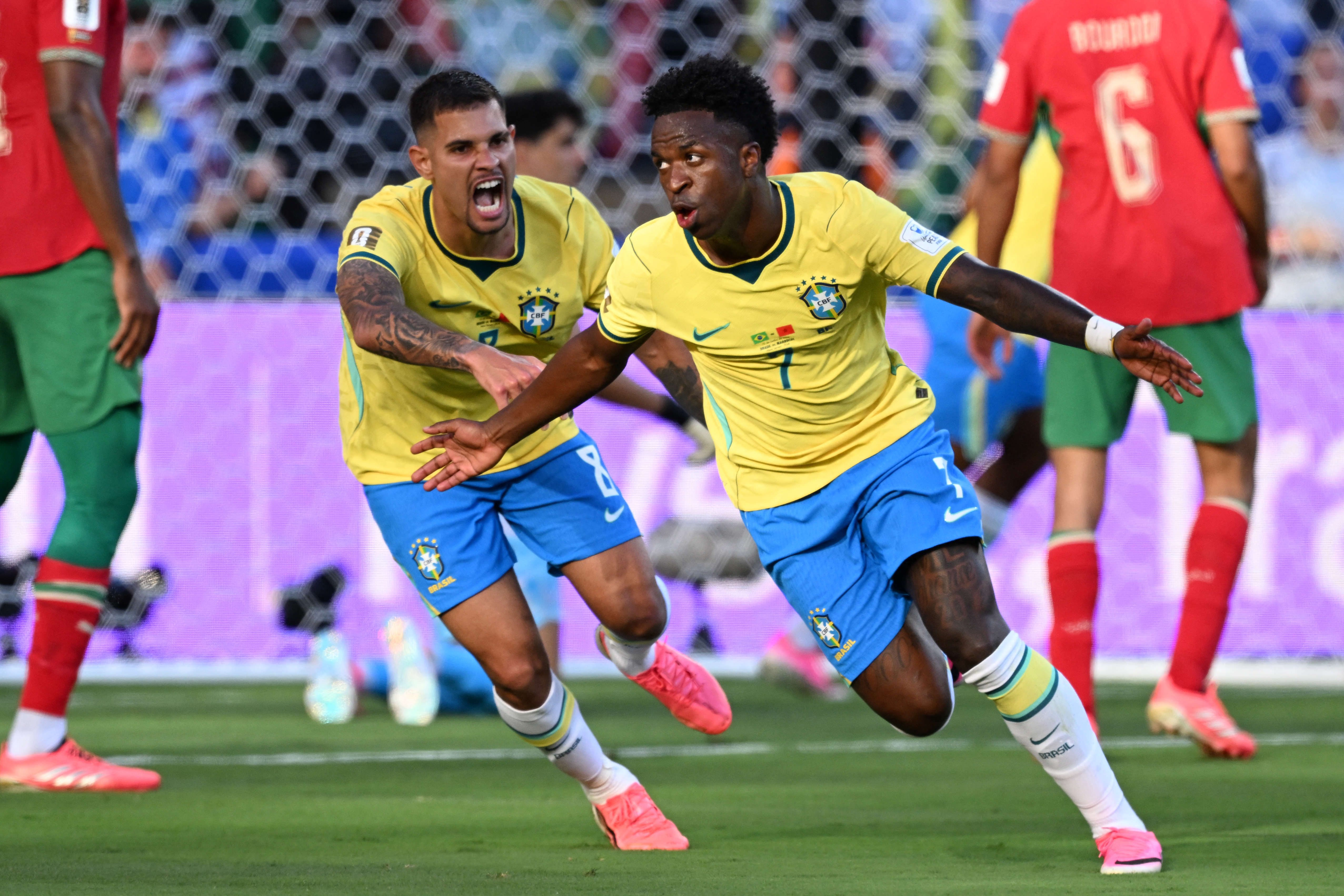 Vinicius Jr reacts.