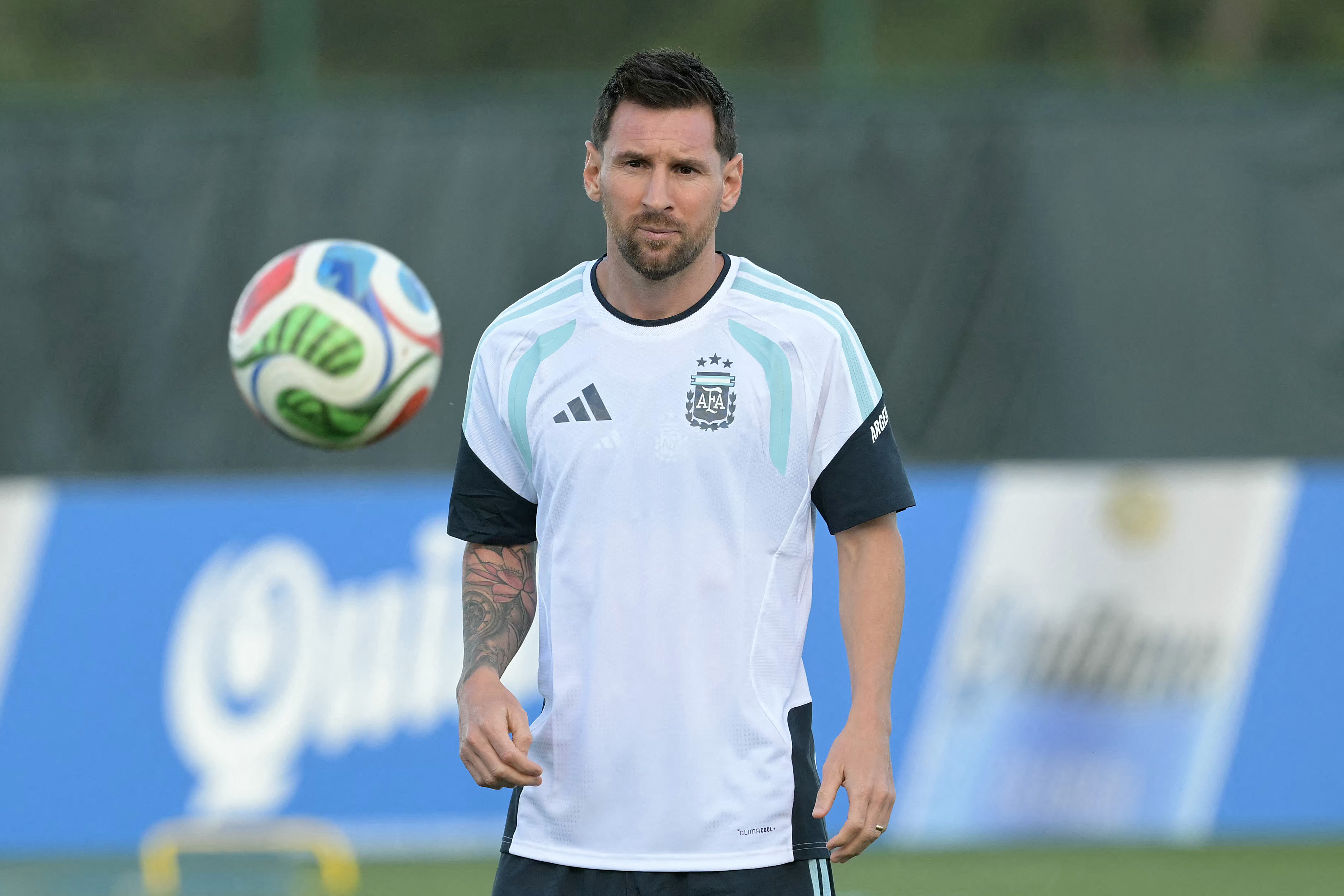 Lionel Messi in action.