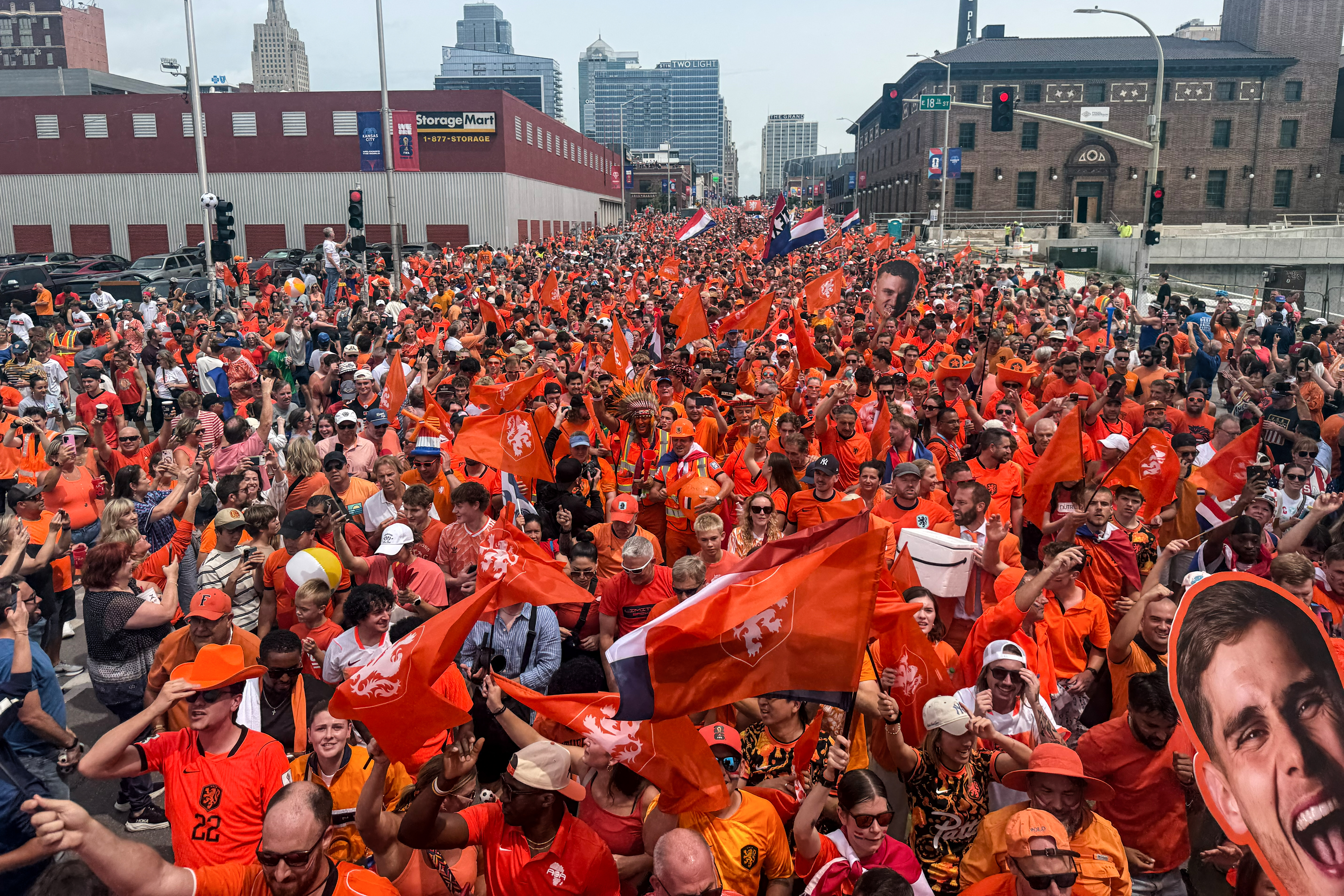 Dutch fans turned Kansas city orange before the Netherlands clashed with Tunisia on June 25