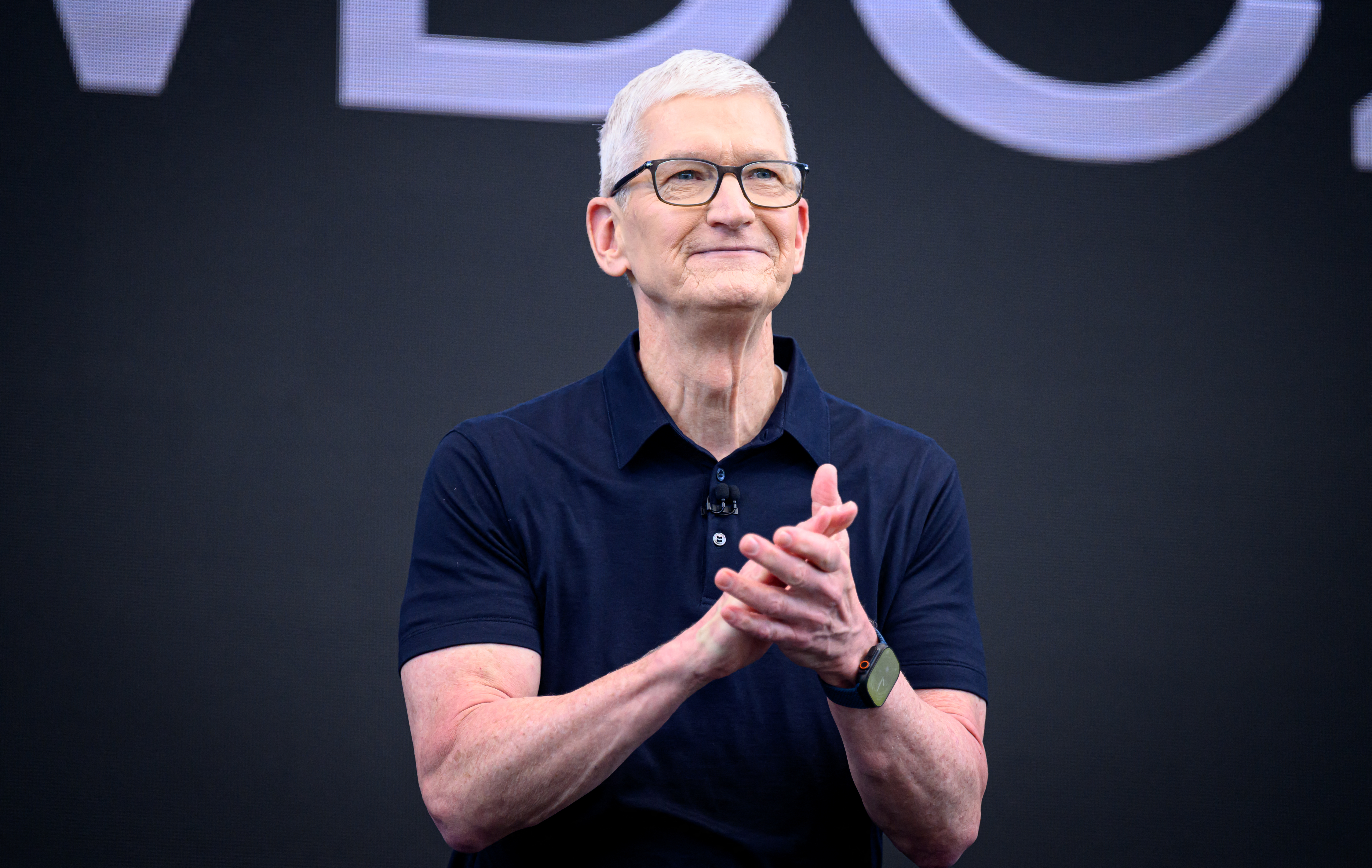 Apple CEO Tim Cook speaks at his final Apple Worldwide Developers Conference (WWDC) at Apple Park in Cupertino, California, on June 8, 2026.