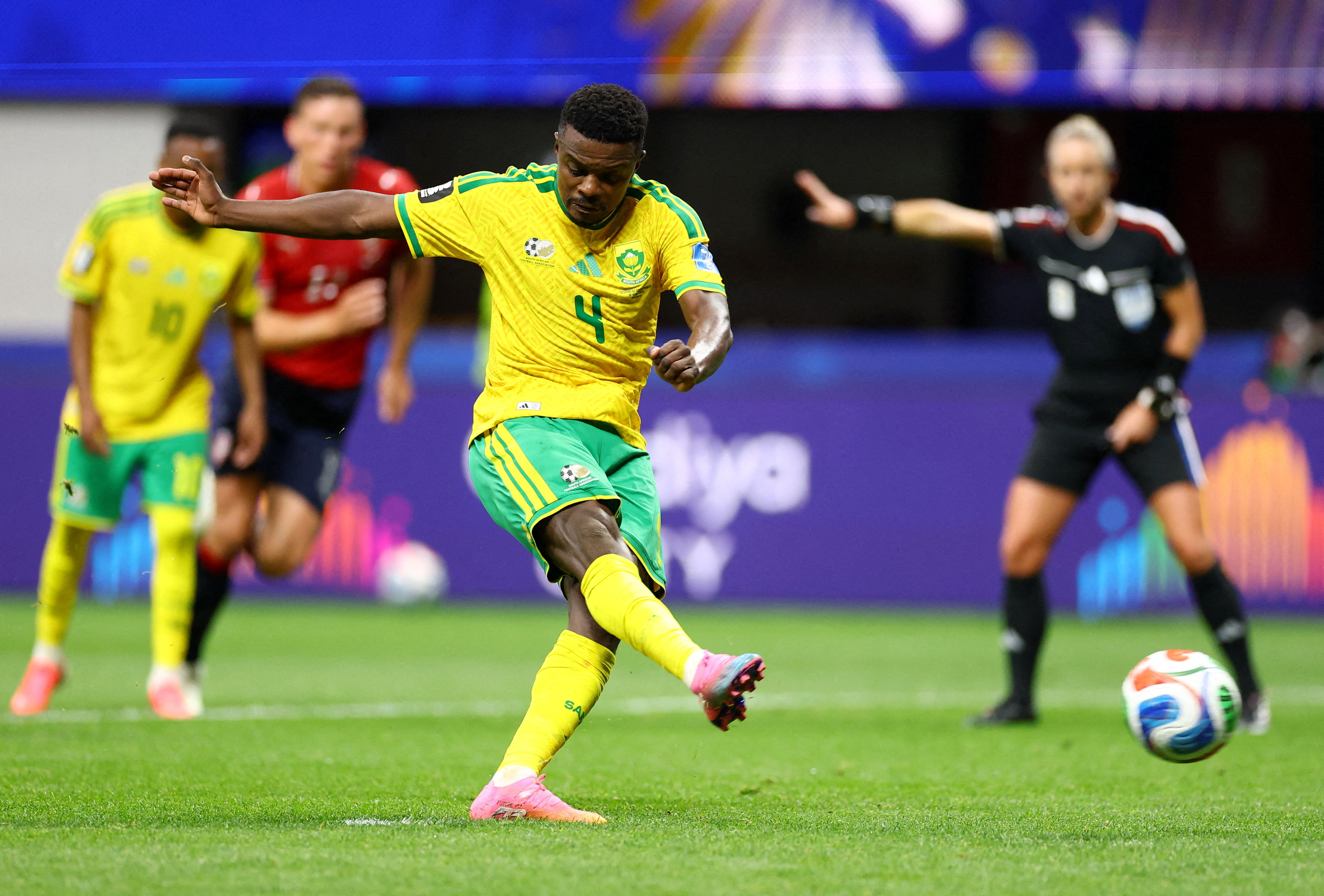 Soccer Football - FIFA World Cup 2026 - Group A - Czech Republic v South Africa - Atlanta Stadium, Atlanta, Georgia, U.S. - June 18, 2026 South Africa's Teboho Mokoena scores their first goal from the penalty spot REUTERS/Claudia Greco TPX IMAGES OF THE DAY