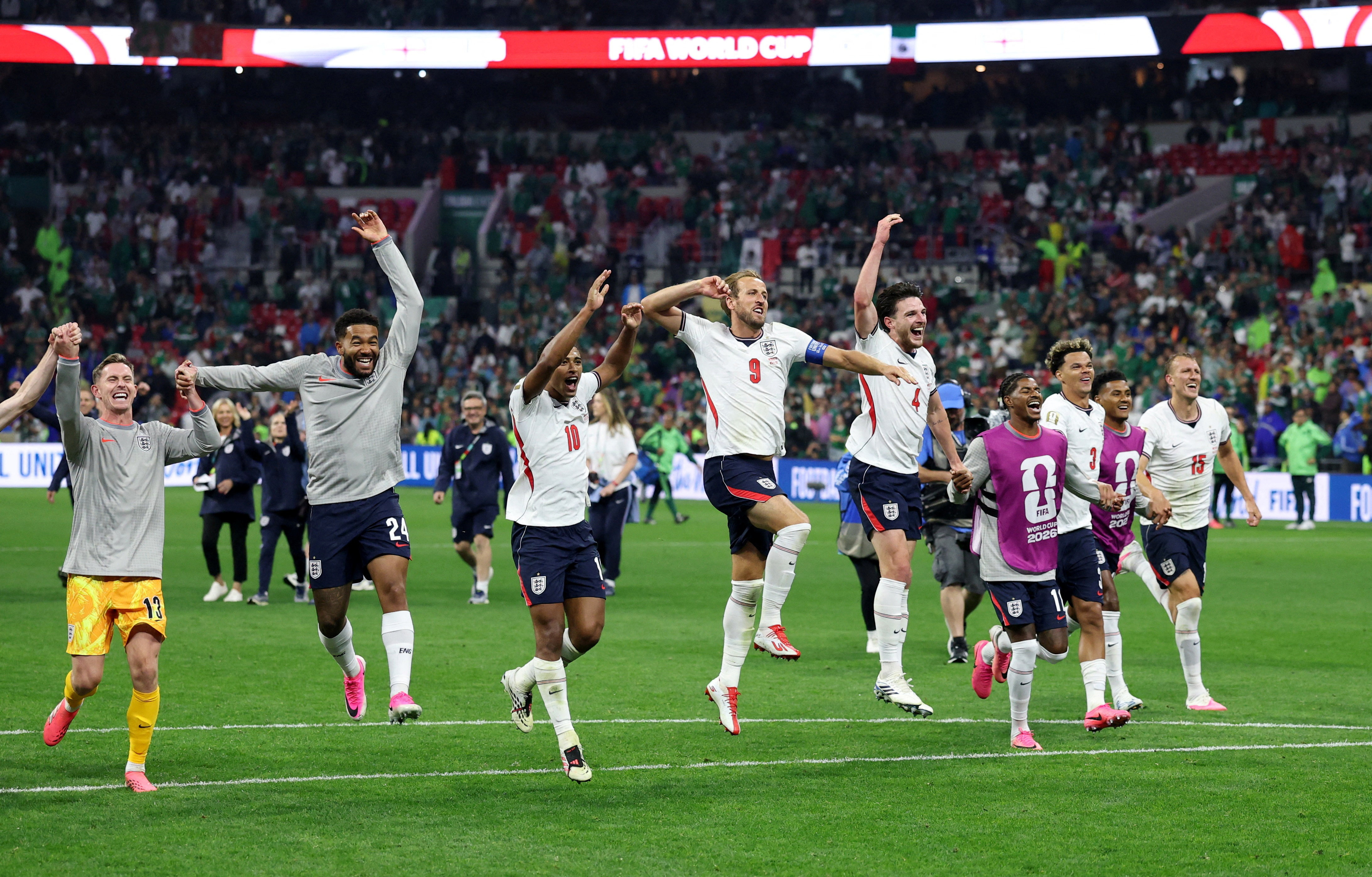 England players celebrate after the match