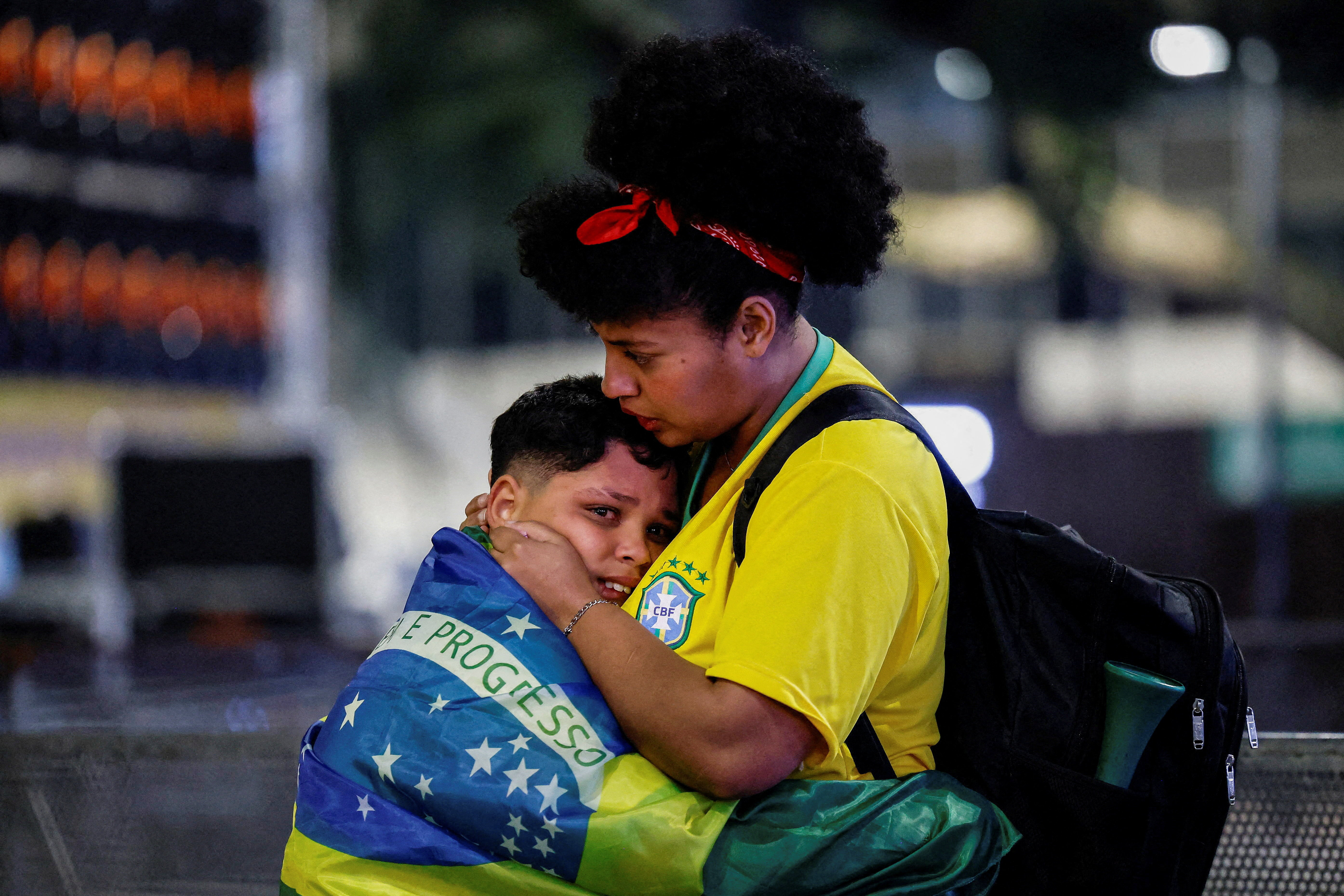 Soccer Football - FIFA World Cup 2026 - Round of 16 - Brazil v Norway - Fans gather in Sao Paulo - Sao Paulo, Brazil - July 5, 2026 Brazil fans look dejected after the match in Sao Paulo as Brazil are eliminated from the World Cup REUTERS/Tuane Fernandes TPX IMAGES OF THE DAY SEARCH "WORLD CUP FANS" FOR THIS STORY. SEARCH "WIDER IMAGE" FOR ALL STORIES.