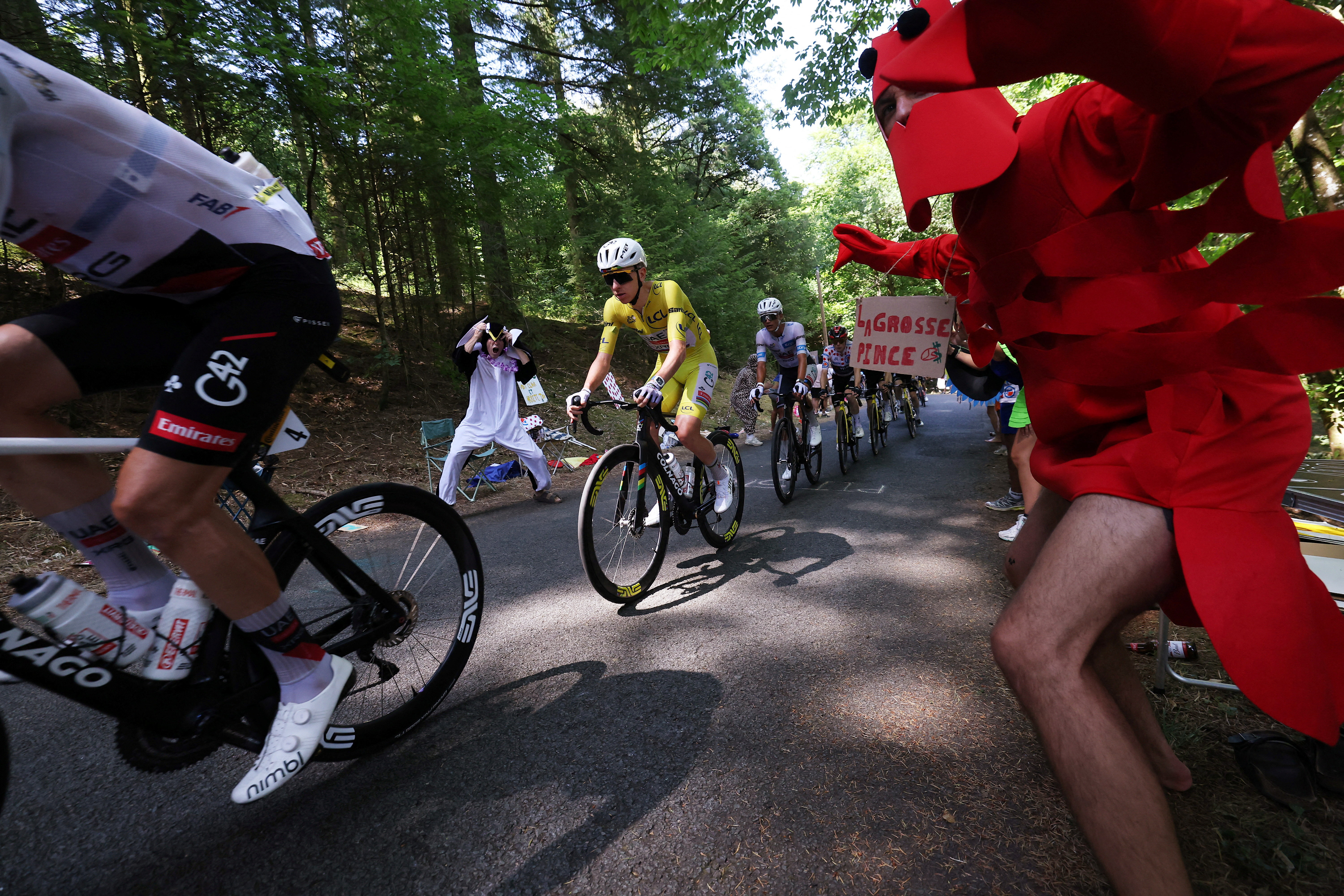 Riders in action during the 2026 Tour de France