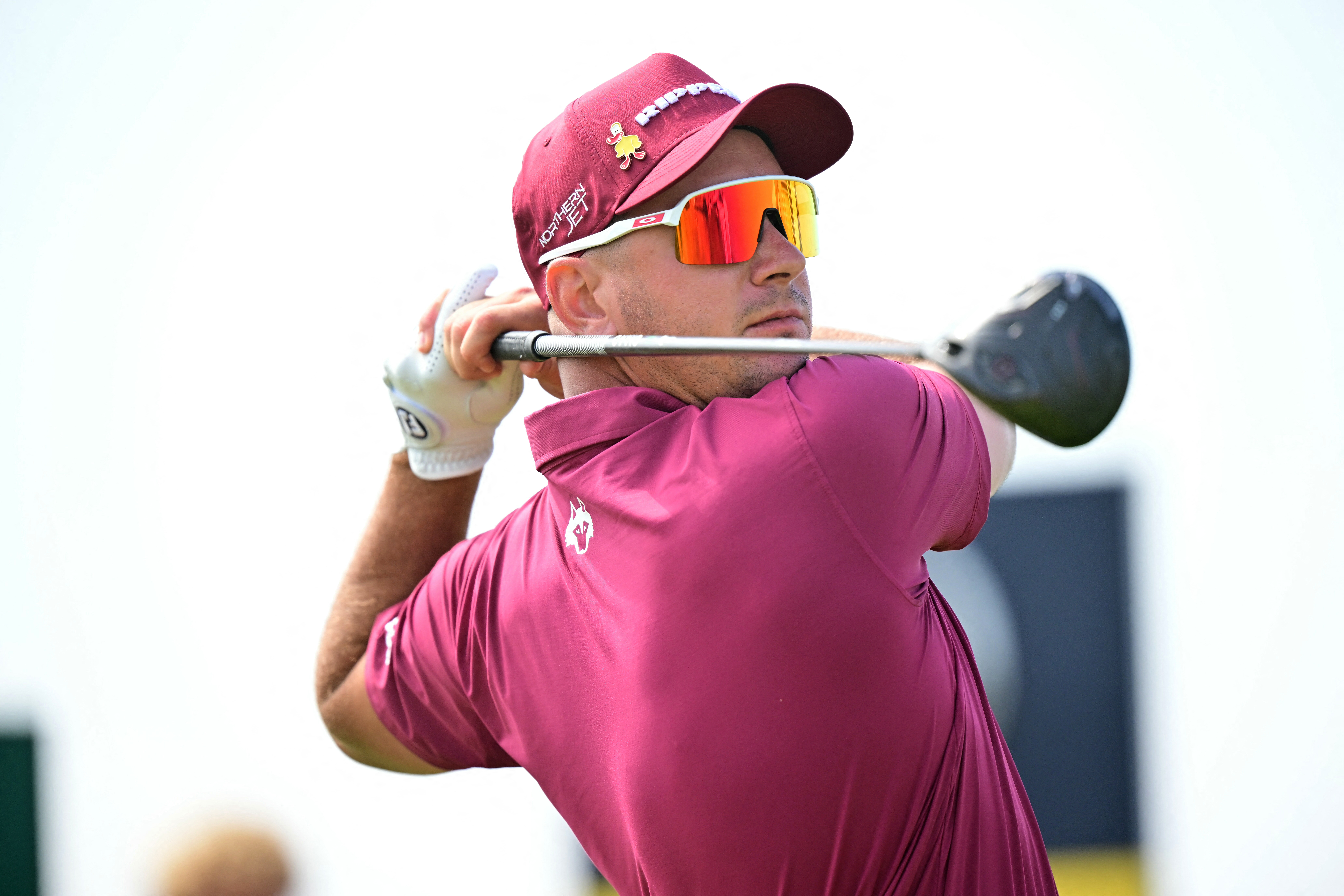 Australia's Lucas Herbert watches his drive from the 18th tee on day two of the 154th Open Golf championship at Royal Birkdale Golf Club near Southport in north-west England on July 17, 2026. (Photo by ANDY BUCHANAN / AFP) / RESTRICTED TO EDITORIAL USE