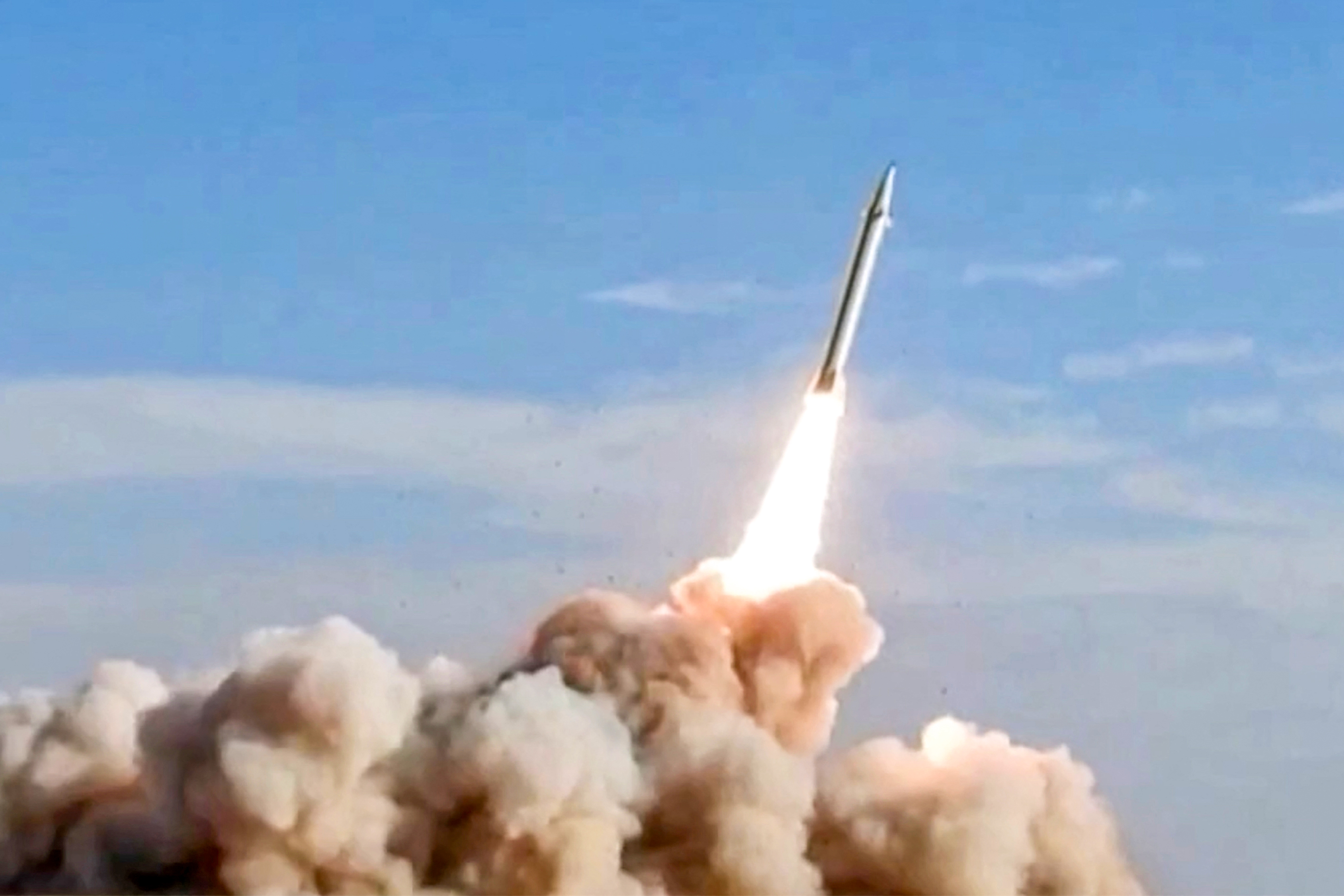 This screen grab taken from video footage released on July 20, 2026 by Iran's Revolutionary Guards (IRGC)'s Sepah News shows what they say a missile being launched from an undisclosed location towards US targets in the Gulf. Iran targeted US radar and air defence installations in the Gulf on July 21, warning Washington of "more decisive and powerful" attacks to come as the conflict threatened to widen with a blockade of Saudi ports by Houthi rebels in Yemen [File: AFP]