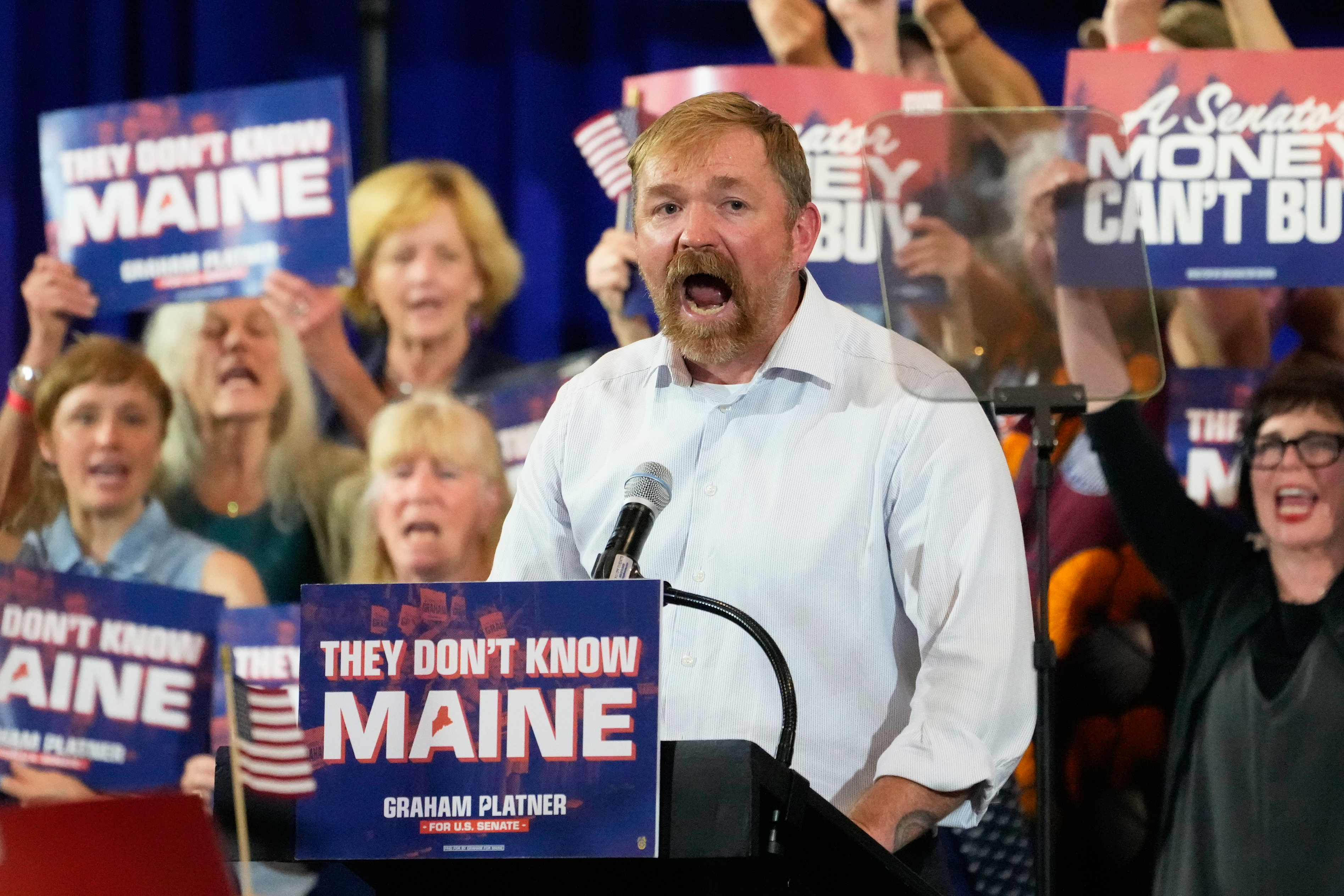 Democratic US Senate candidate Graham Platner [Robert F. Bukaty/AP]