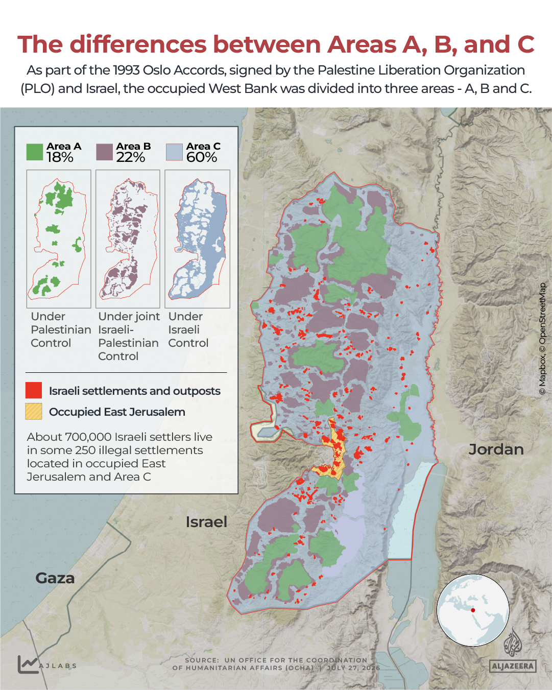 INTERACTIVE - Occupied West Bank - Area A B C - JULY 27, 2026