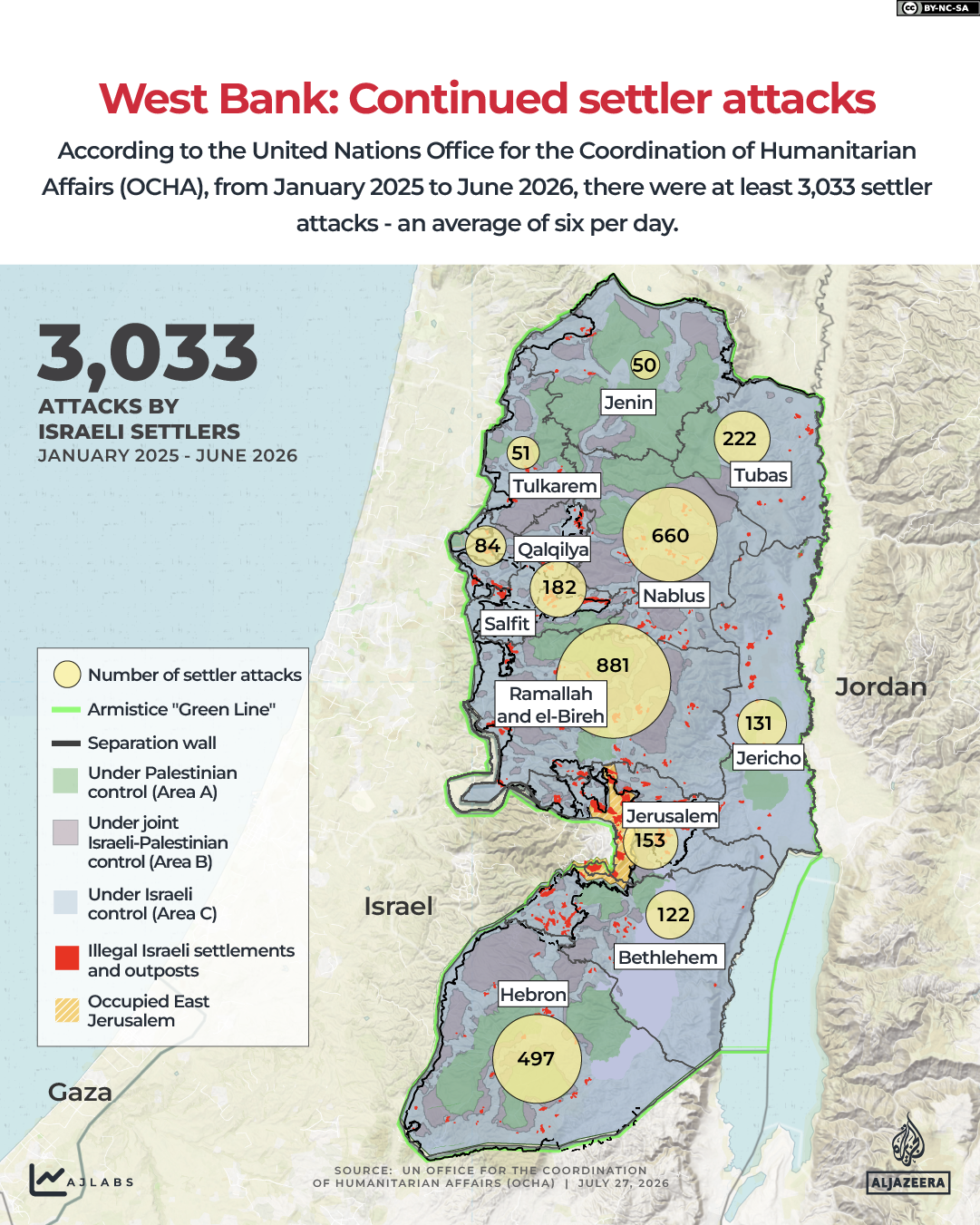 INTERACTIVE - West Bank- Continued settler attacks - JULY 27, 2026
