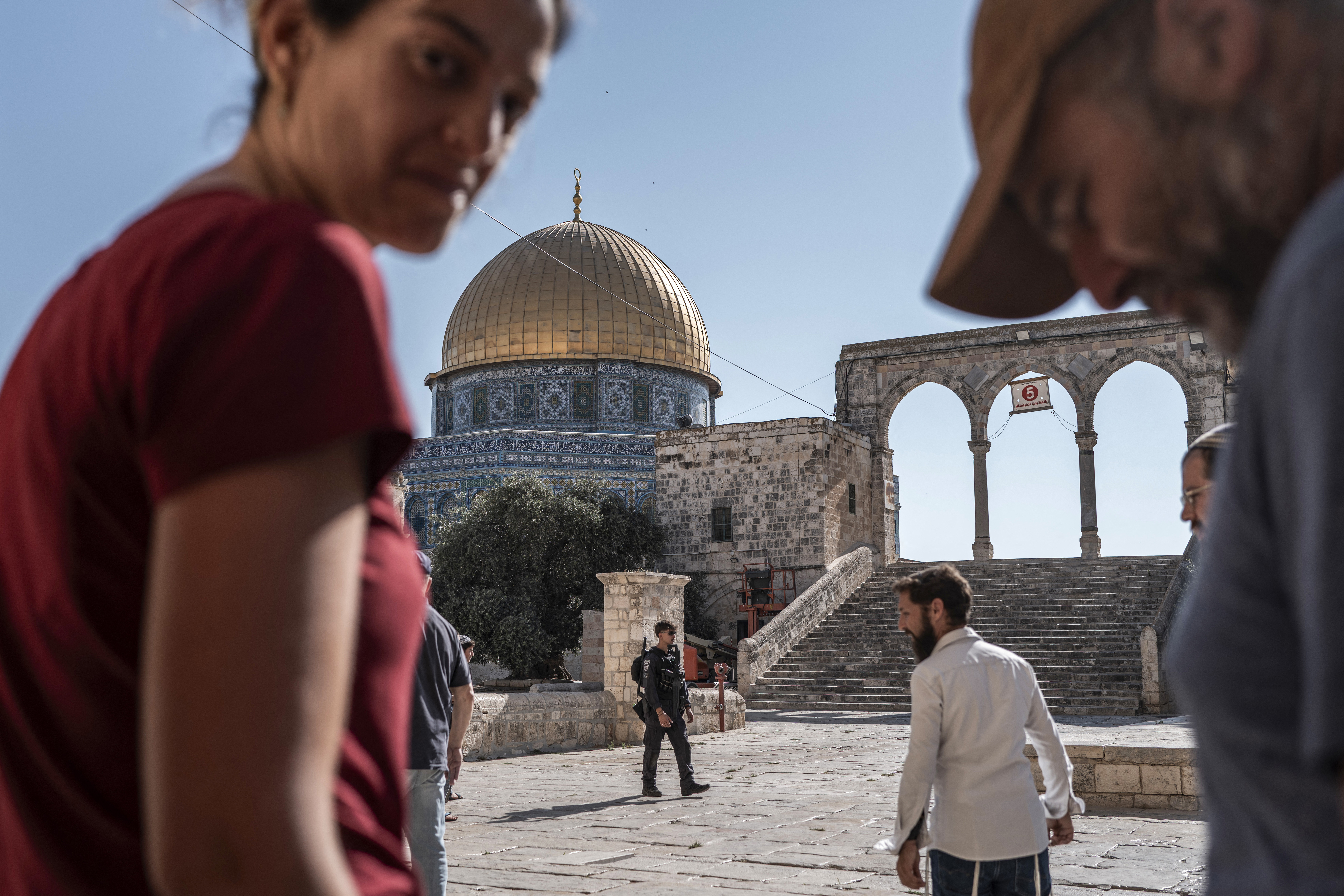 Israelis are seen at the Al-Aqsa Mosque compound in East Jerusalem on July 23, 2026.