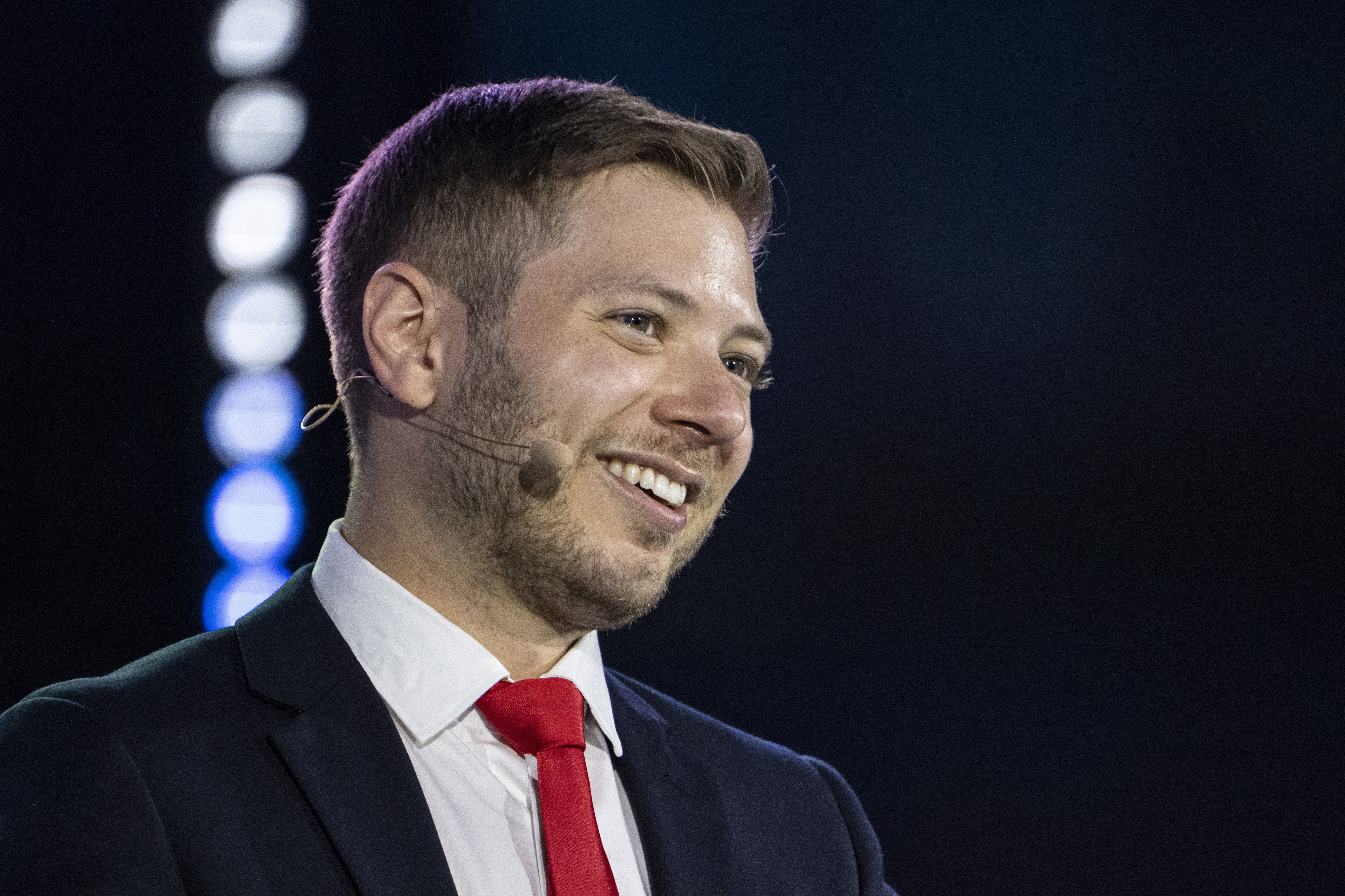 Yair Netanyahu, Israeli podcaster and right-wing activist, speaks during a panel discussion at the Conservative Political Action Conference (CPAC) Hungary in Budapest on Mary 29, 2025.