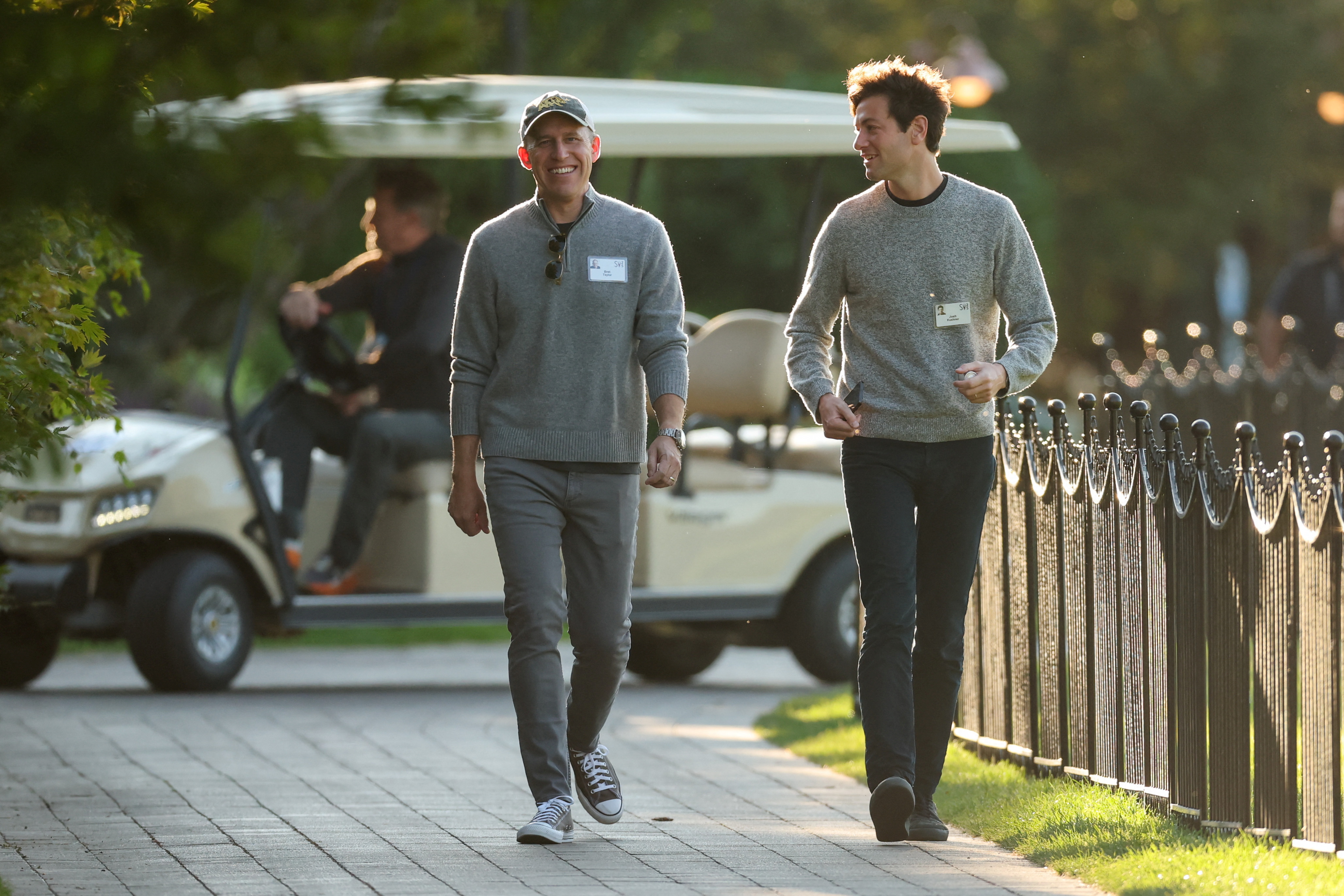 New Lakers co-owner Josh Kushner, right, is founder and managing partner of the venture capital firm Thrive Capital and has an estimated personal wealth of $5bn