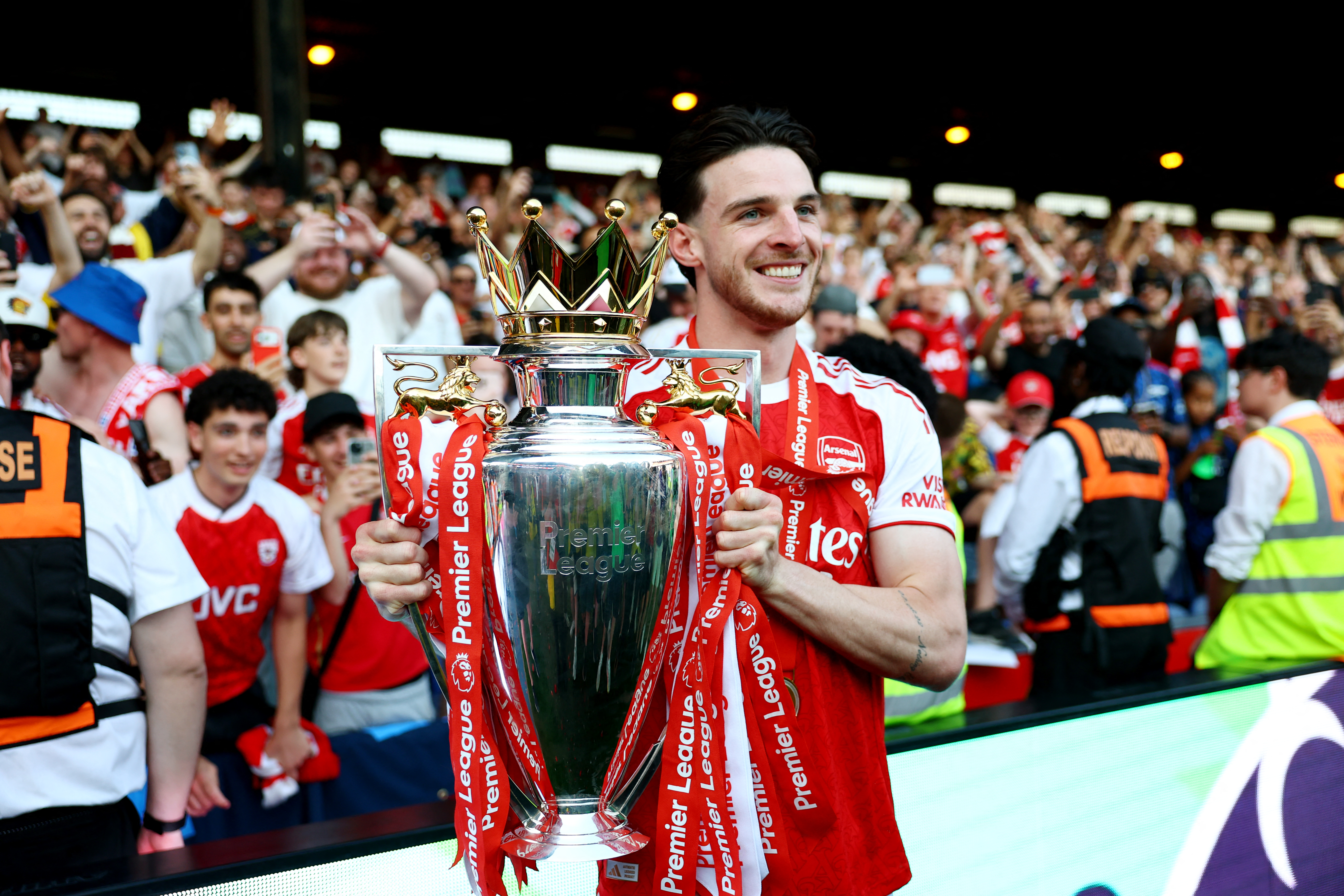 Can Declan Rice help Arsenal win back-to-back Premier League trophies in the 2026-27 season?