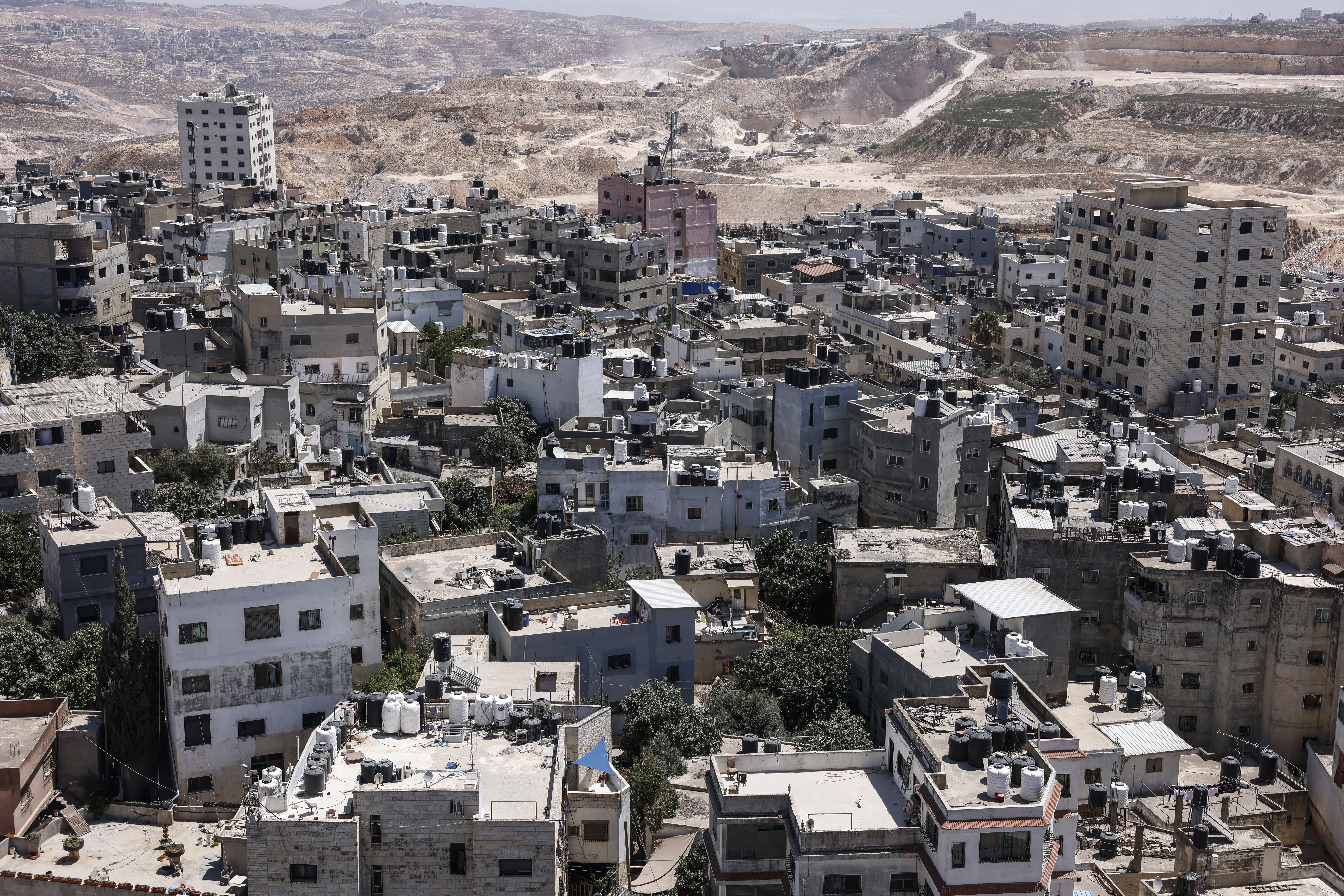 A general view shows the Qalandiya refugee camp.