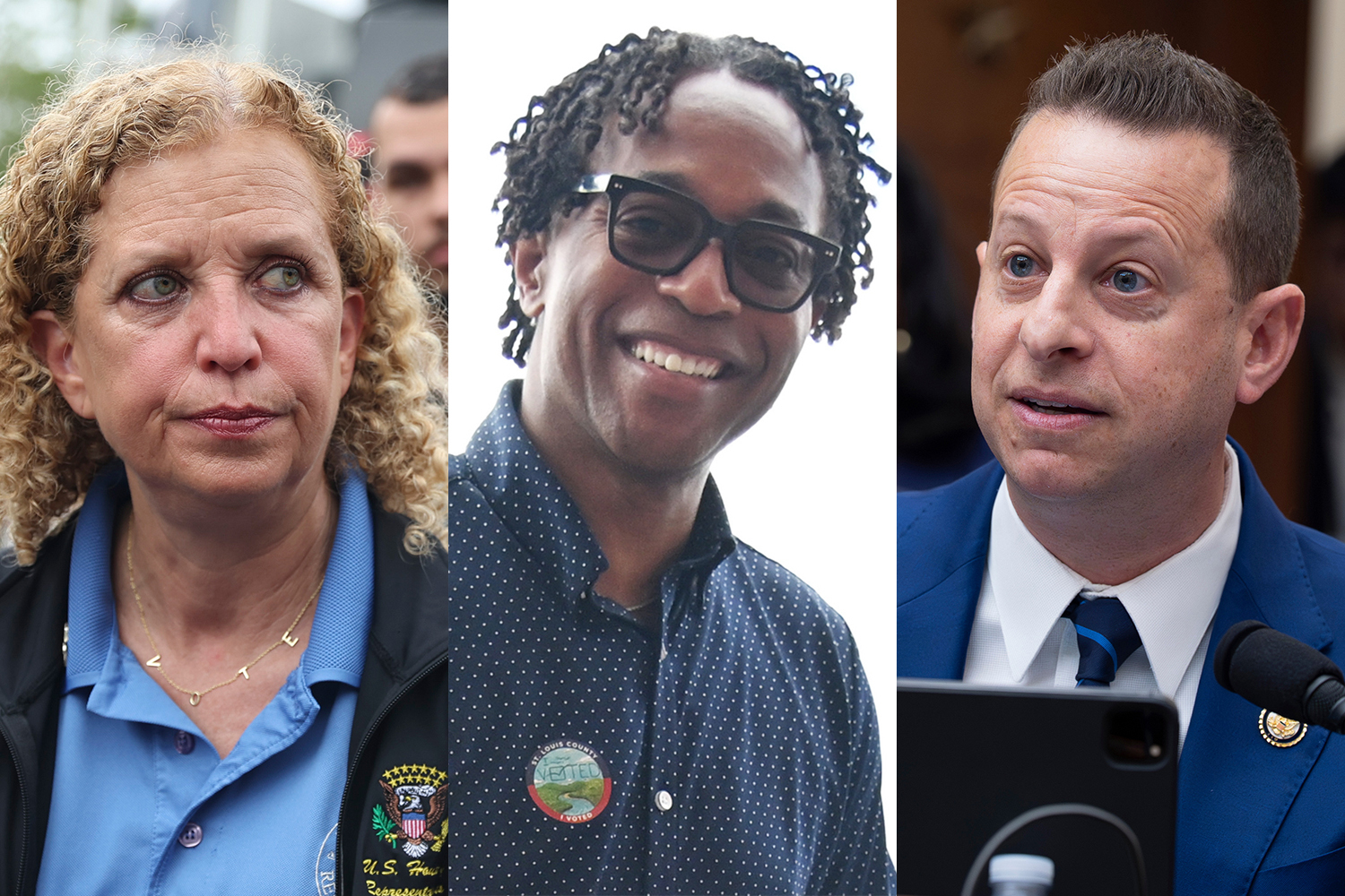 Debbie Wasserman Schultz, Wesley Bell and Jared Moskowitz. [File: AP Photo]