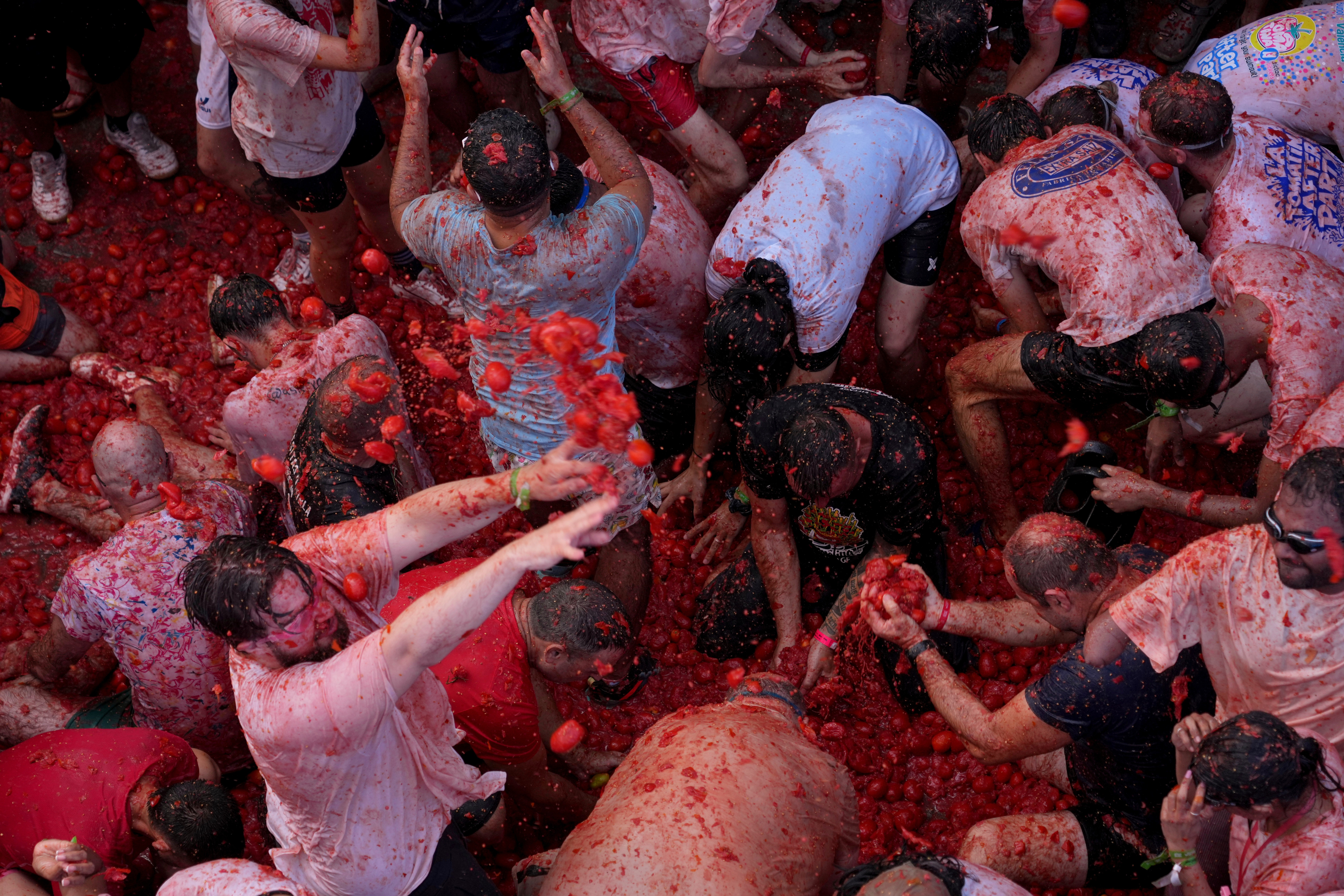 Thousands join Spain's La Tomatina festival for epic tomato battle
