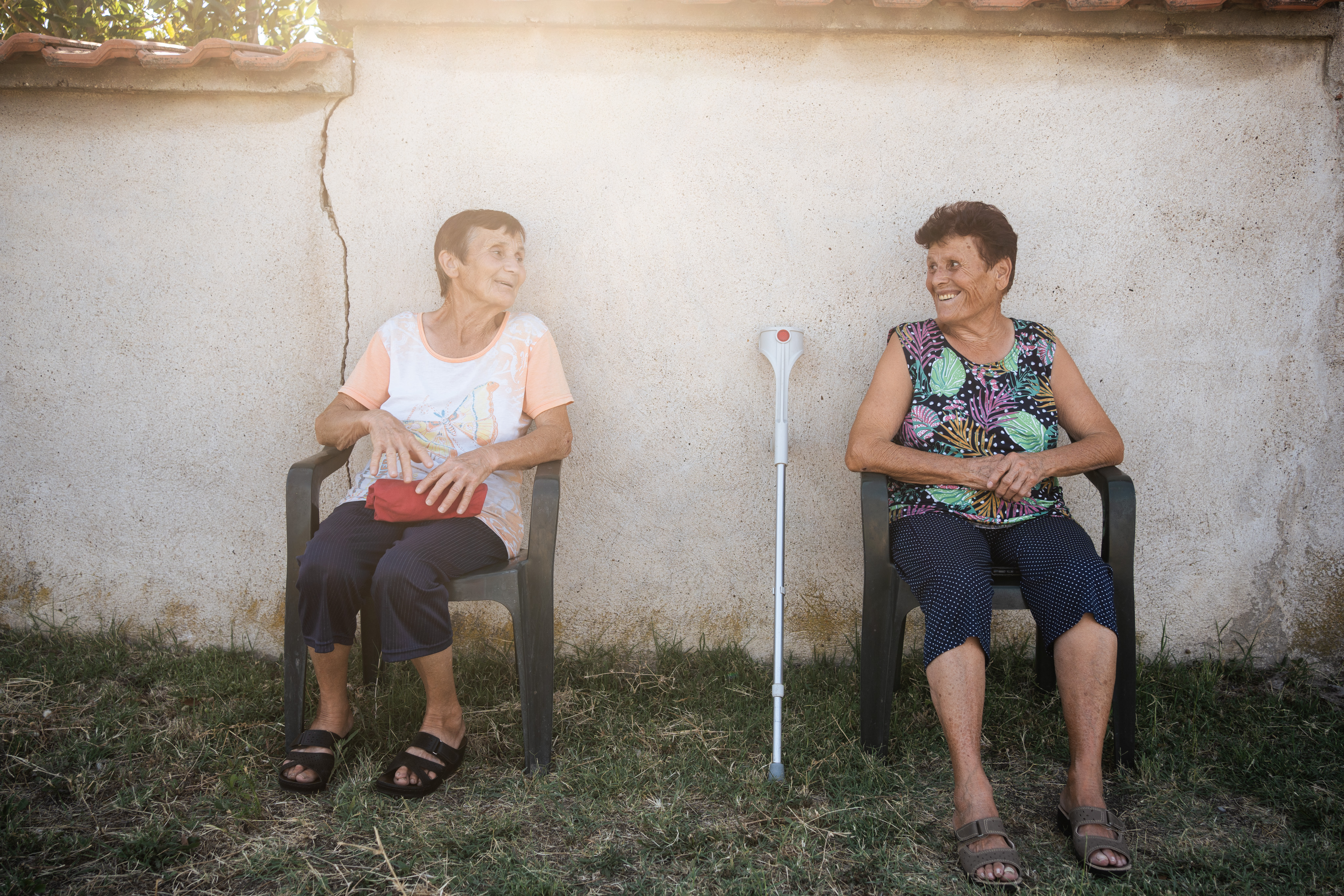 Dinka Todorova, left, and Ganka Vlaeva discuss the threats from Tehran against Bulgaria