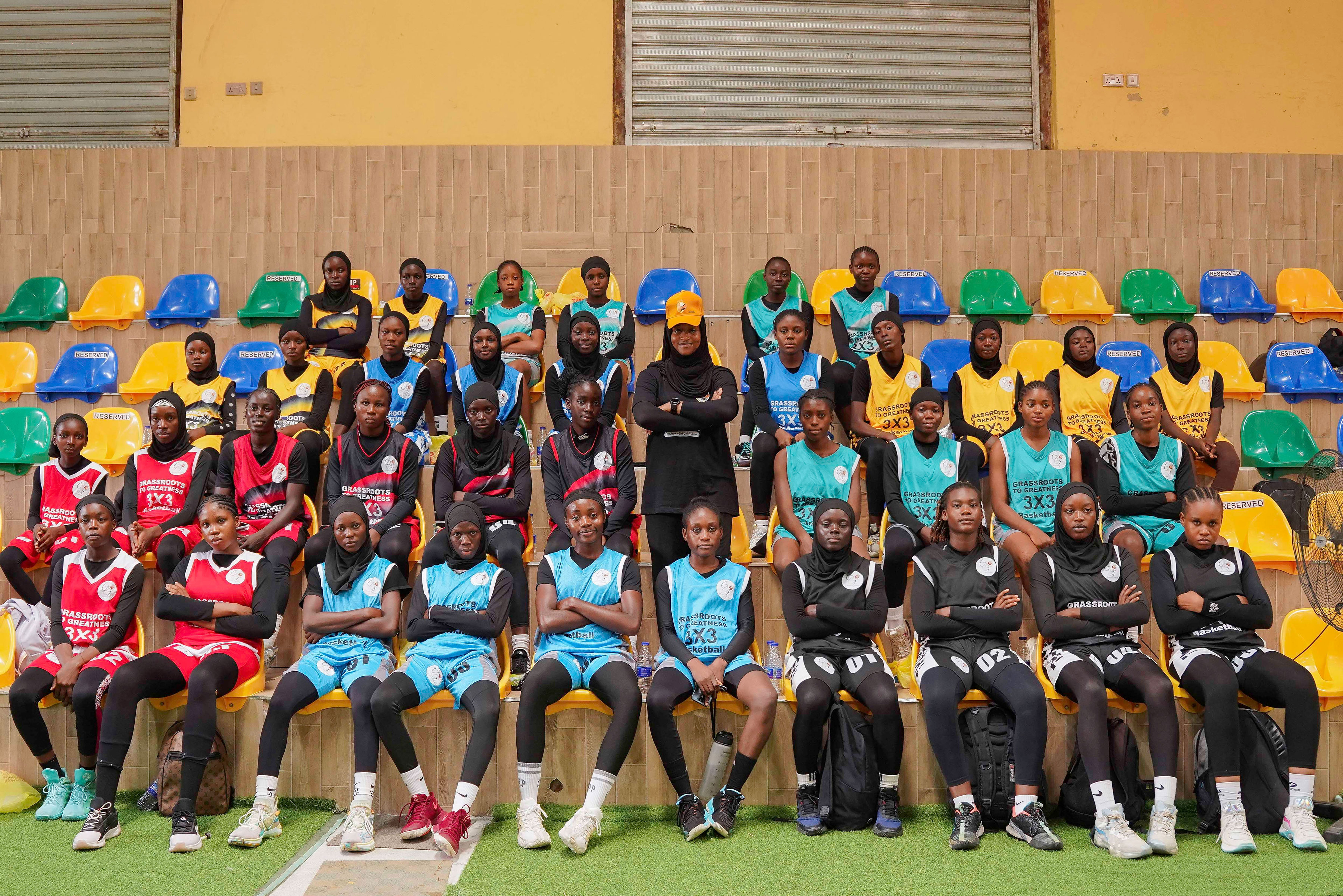 Basketball players gather during a Grassroots To Greatness tournament empowering girls in sport in Nigeria [Courtesy of Grassroots To Greatness]