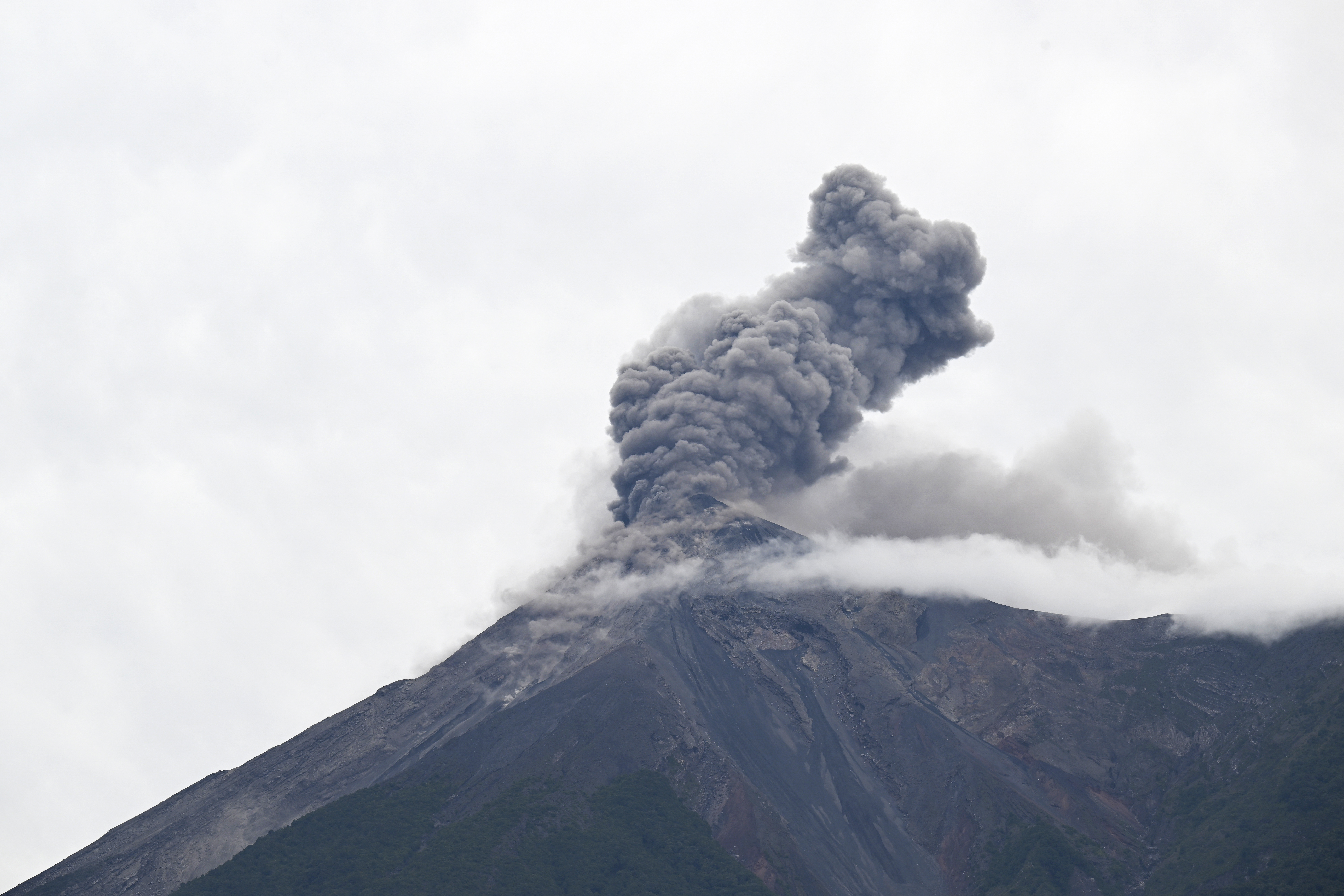 Fuego volcano erupts in Alotenango, some 65 kilometers southwest of Guatemala City, on August 4, 2026.